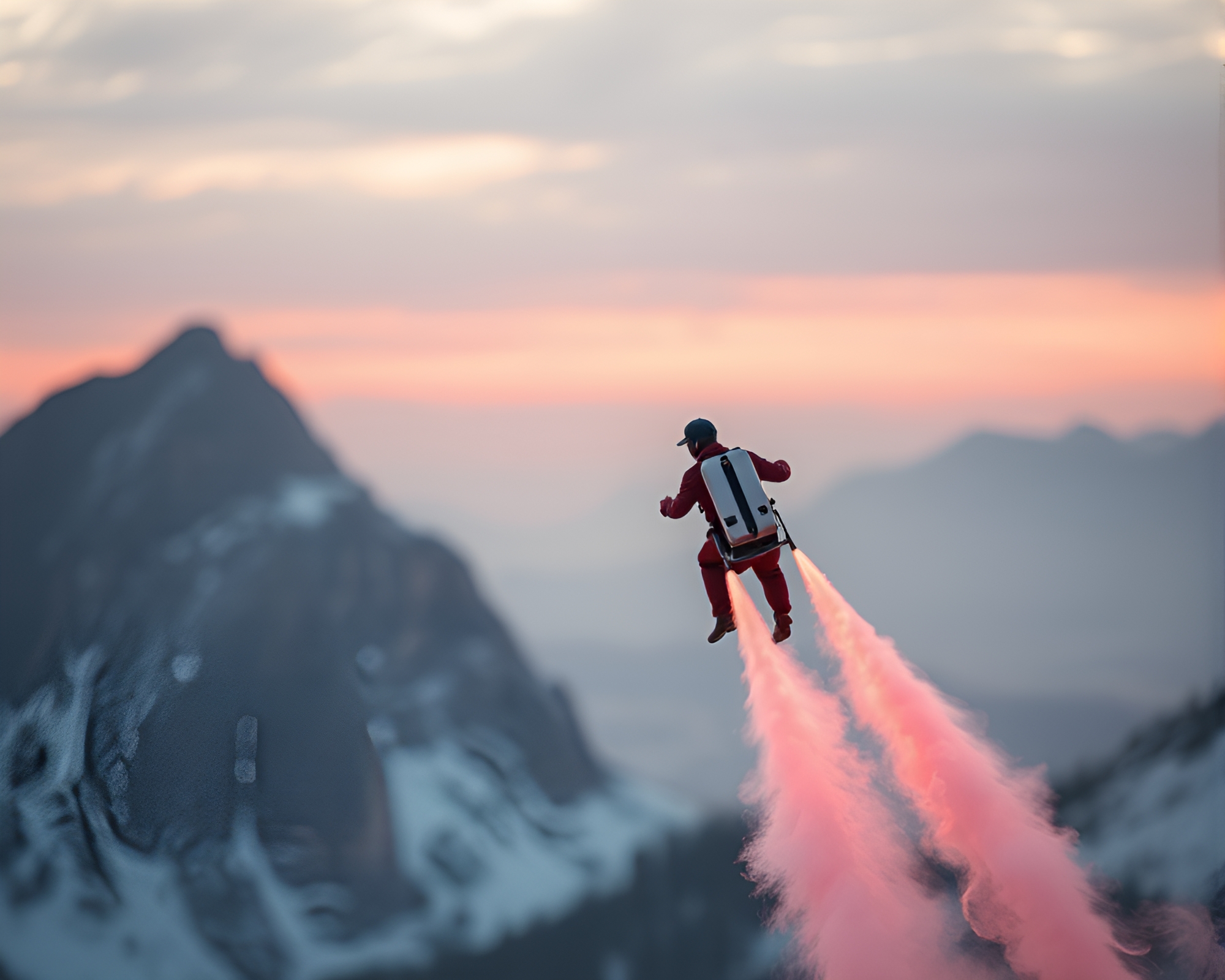 Blush Pink Jetpack Calligraphy Zoom Burst Composition – free AI stock image