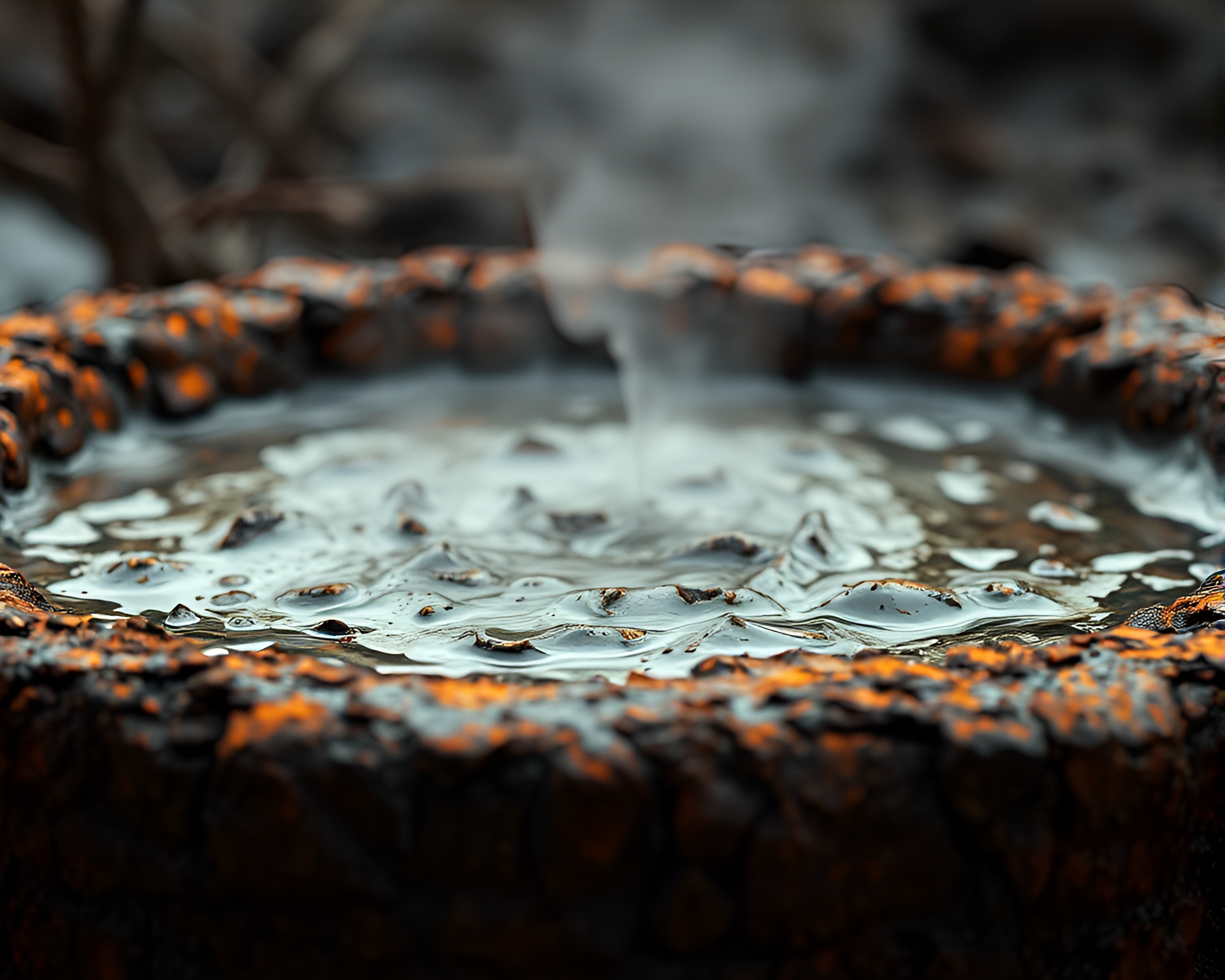 Rusted Flake Hot Spring Noir Serenity – free AI stock image