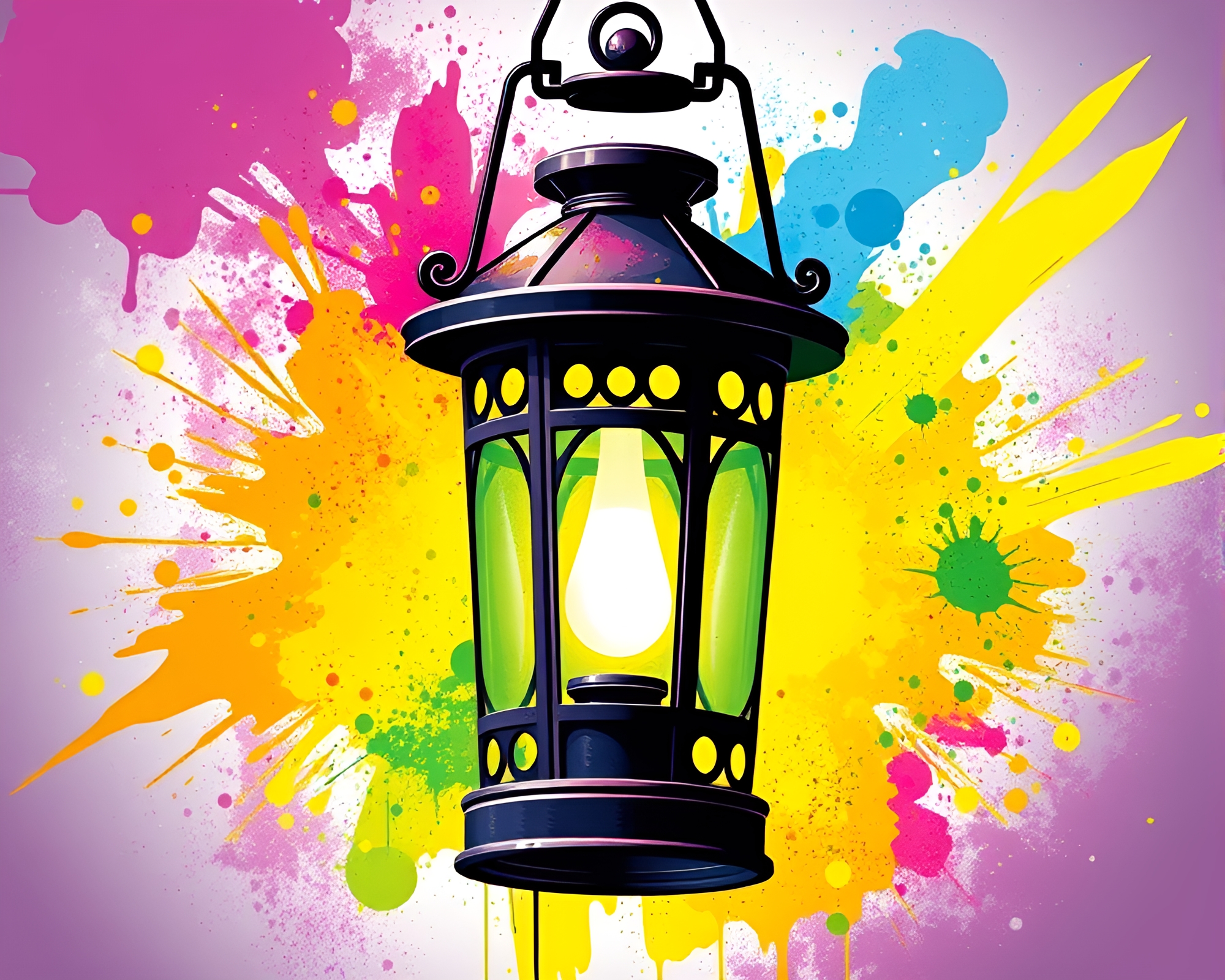 Lantern Light Show: Dynamic Vector Art Composition – free AI stock image