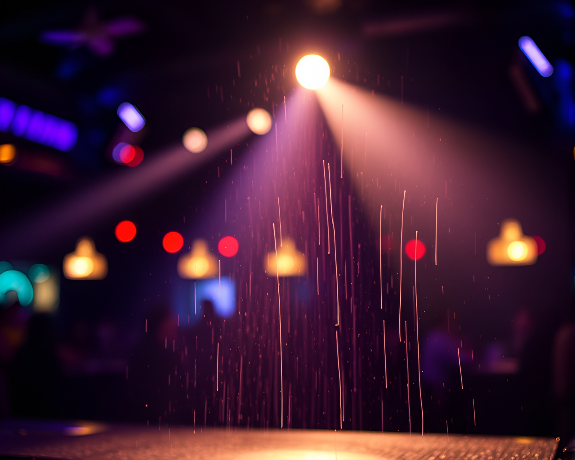 Plateau Graffiti Display under Club Strobe Bokeh Lights – free AI stock image