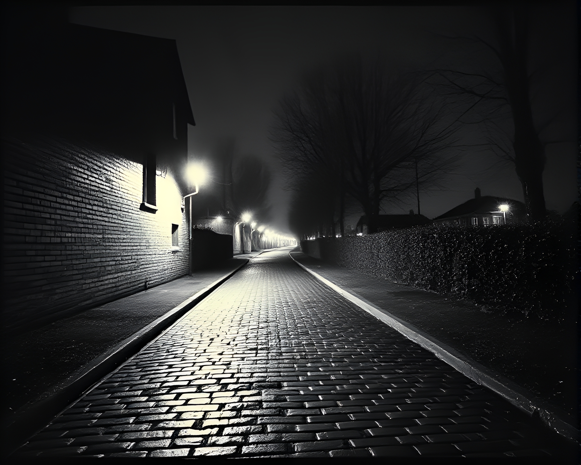 Cybernetic Eye on Cobblestone Path – free AI stock image
