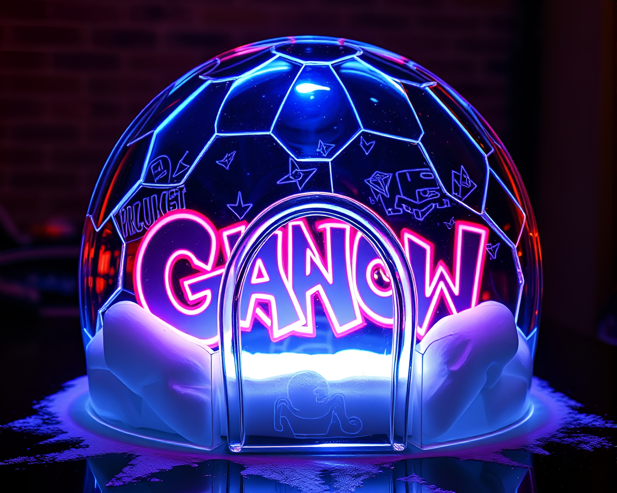 Pop Art Glass Igloo Engraved Details – free AI stock image