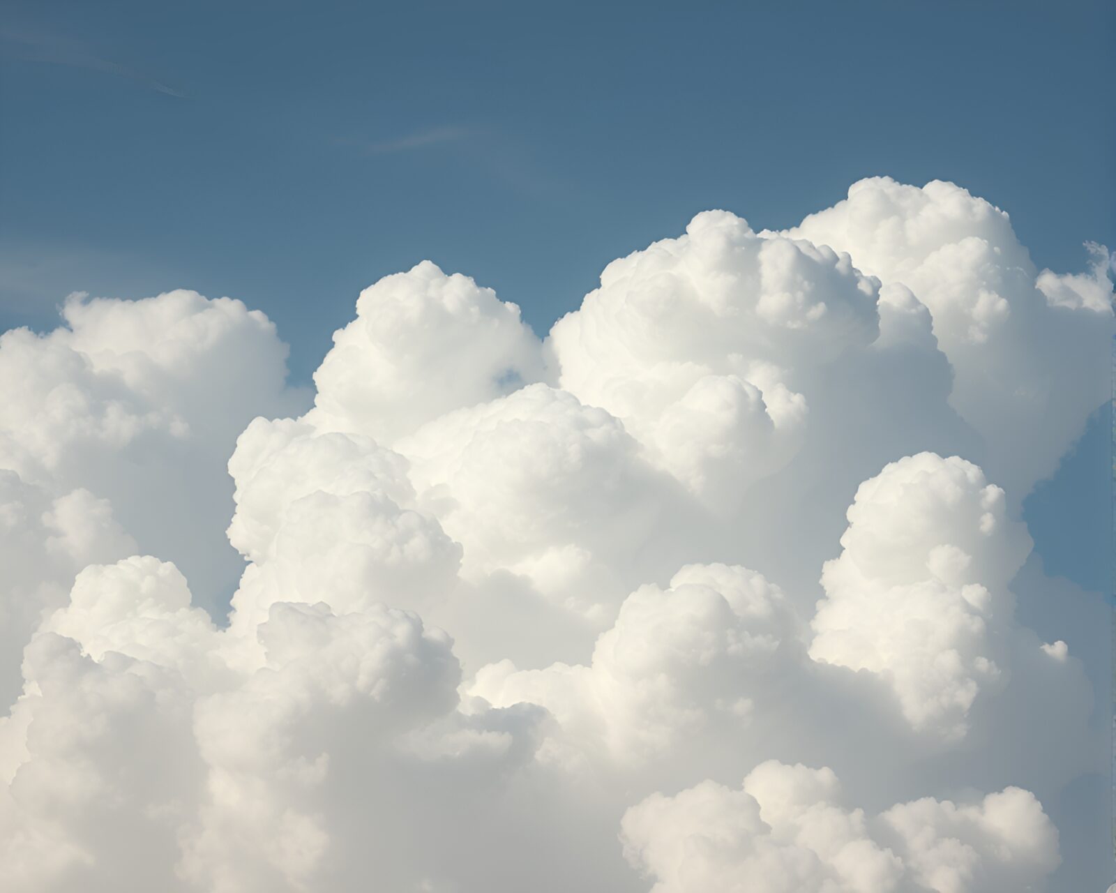 Ivory white sky with dark storm clouds shaped like antimatter grenade exploding