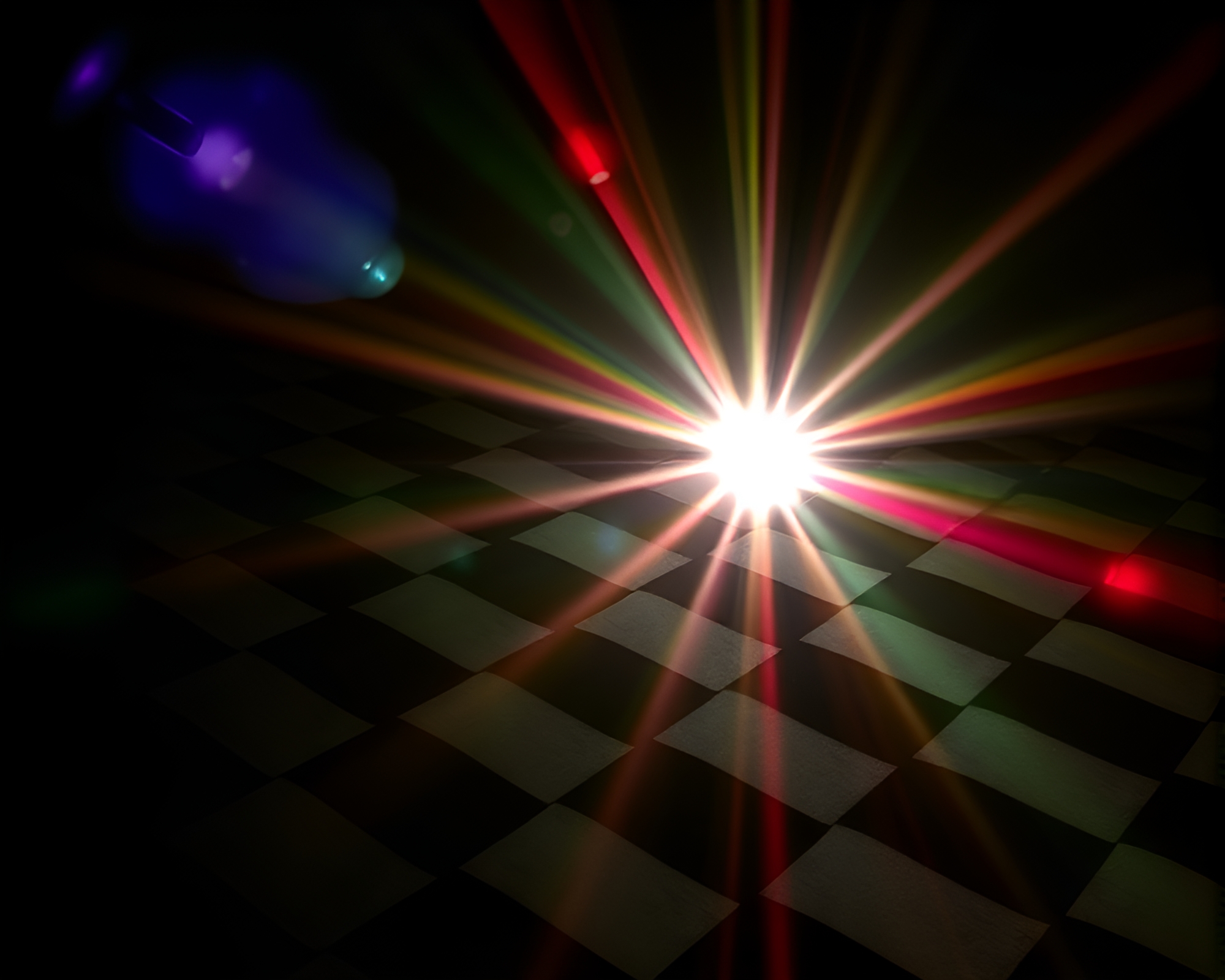 Gothic Horror Checkered Pattern Lens Flare Composition – free AI stock image