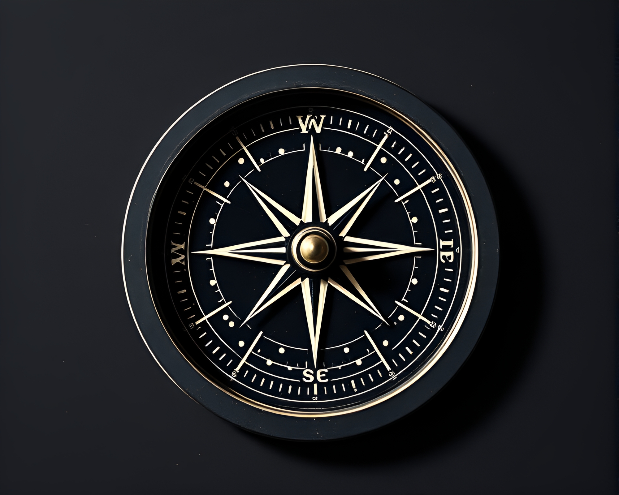 Compass in Sapphire: Manga Pointillist Artwork – free AI stock image