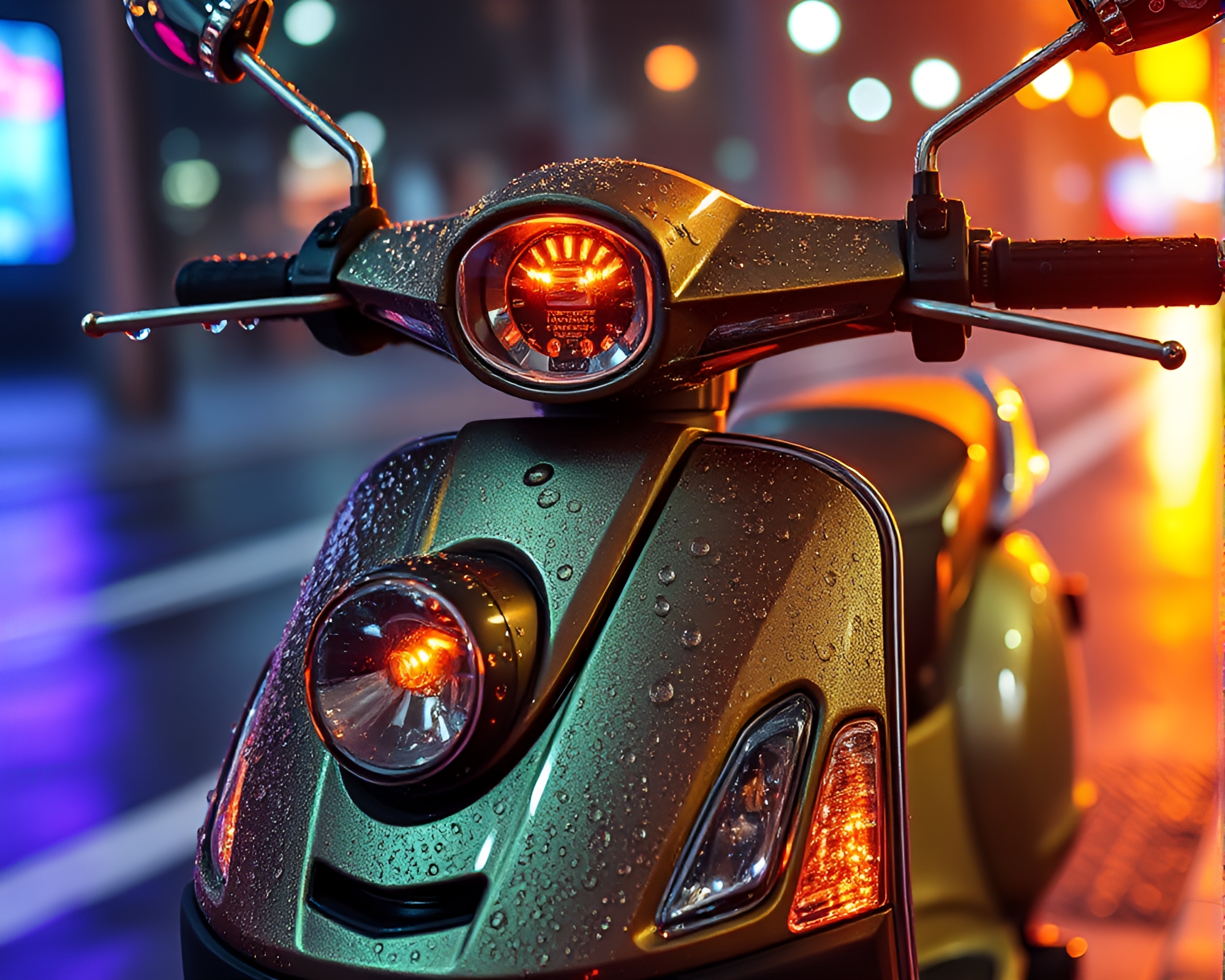Dewy Electric Scooter Hologram Mirage – free AI stock image