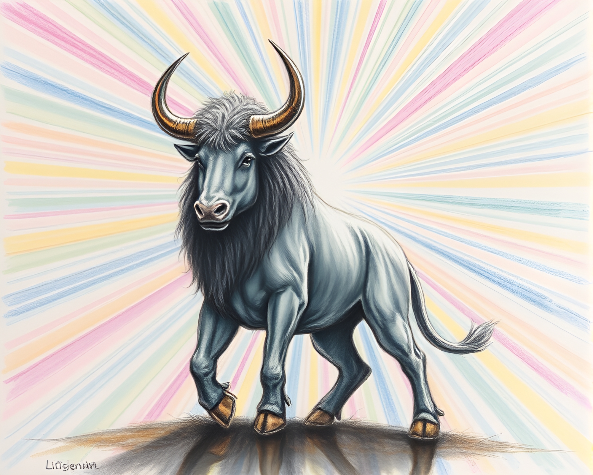 Majestic Minotaur bathed in heavenly sunbeam rays – free AI stock image