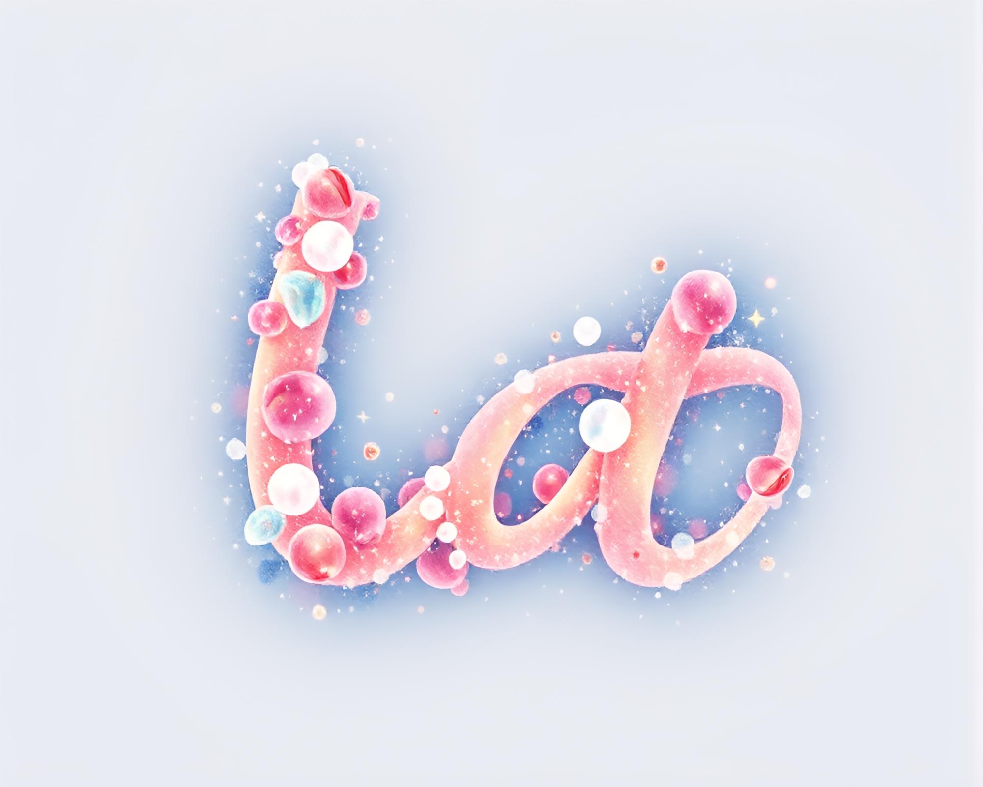 Ethereal handwritten letter surrounded by floating particles – free AI stock image