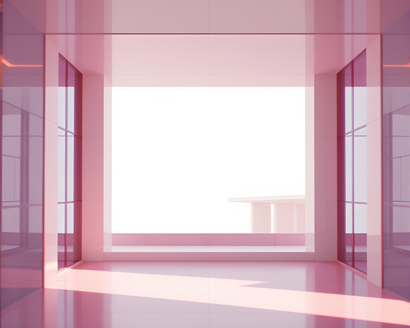 An abstract architectural rendering of a quantum computer in VHS distortion