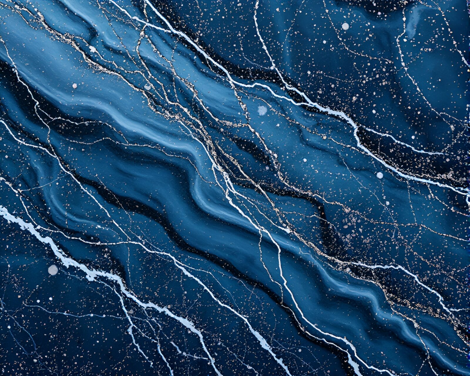 Gleaming marble sculpture with metallic scratches under starlight