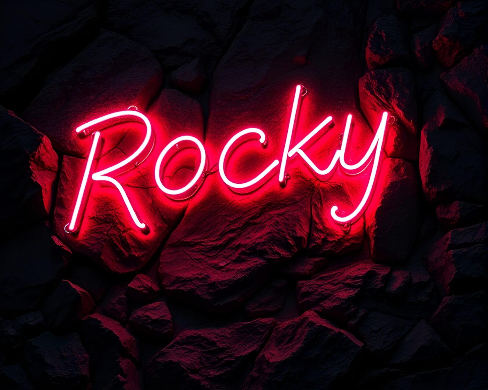 Mysterious noir coastline with vibrant neon accents at night