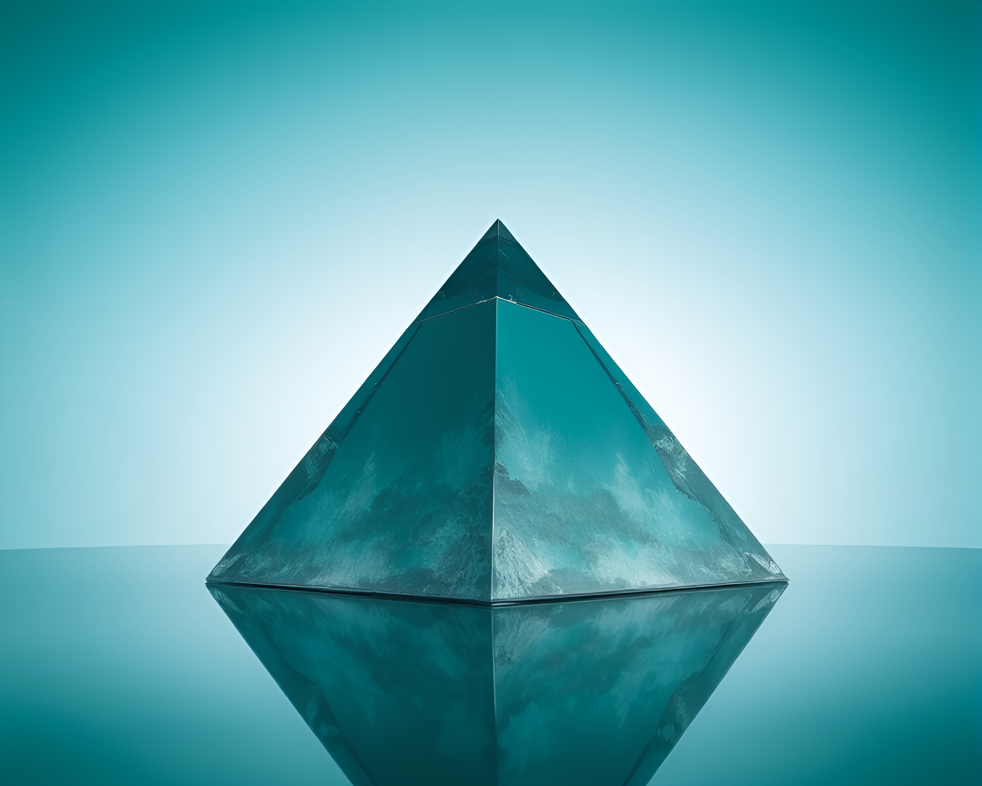 Glass Pyramid Charcoal Strokes Infrared Photography – free AI stock image