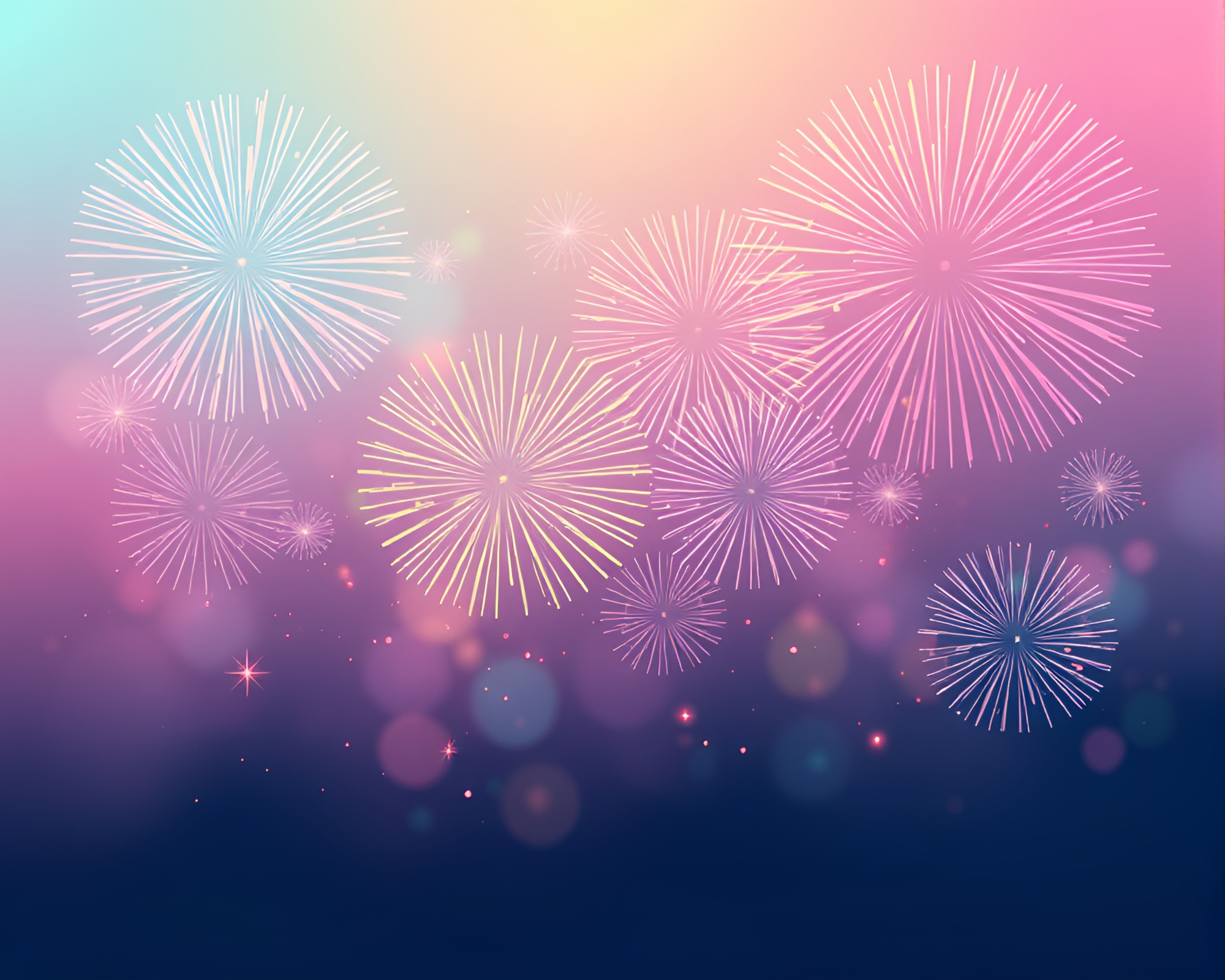 Breathtaking Fireworks Display on Pastel Plateau – free AI stock image