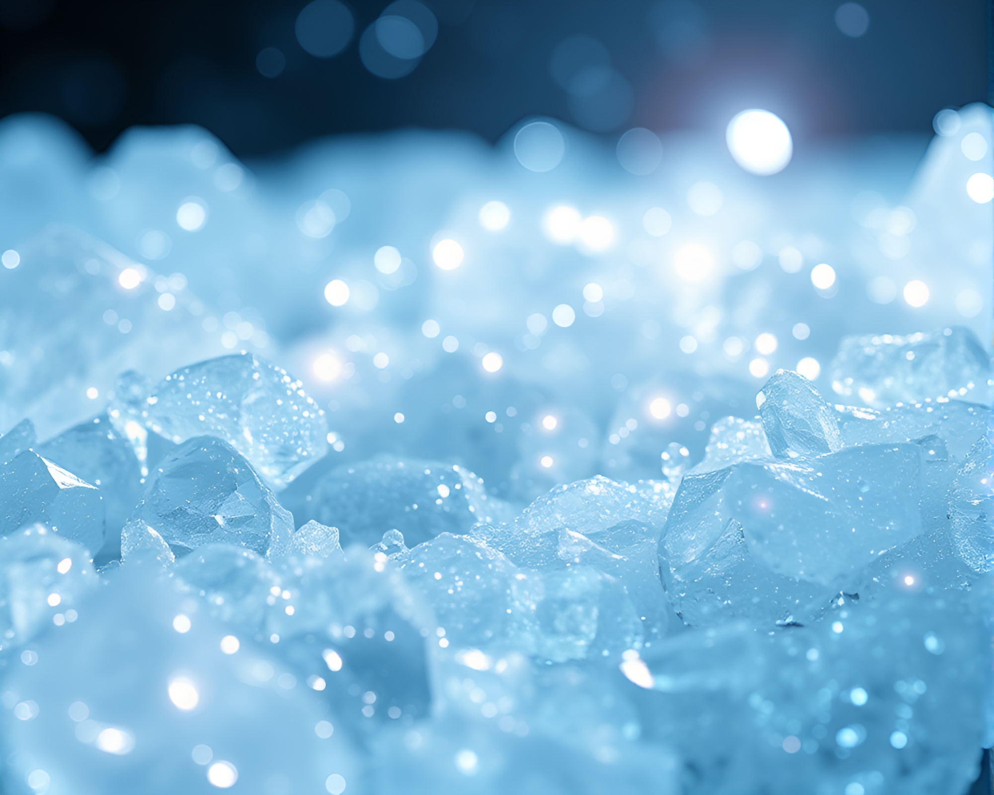 Ice Crystal Oasis with Fairy Light Sparkle – free AI stock image