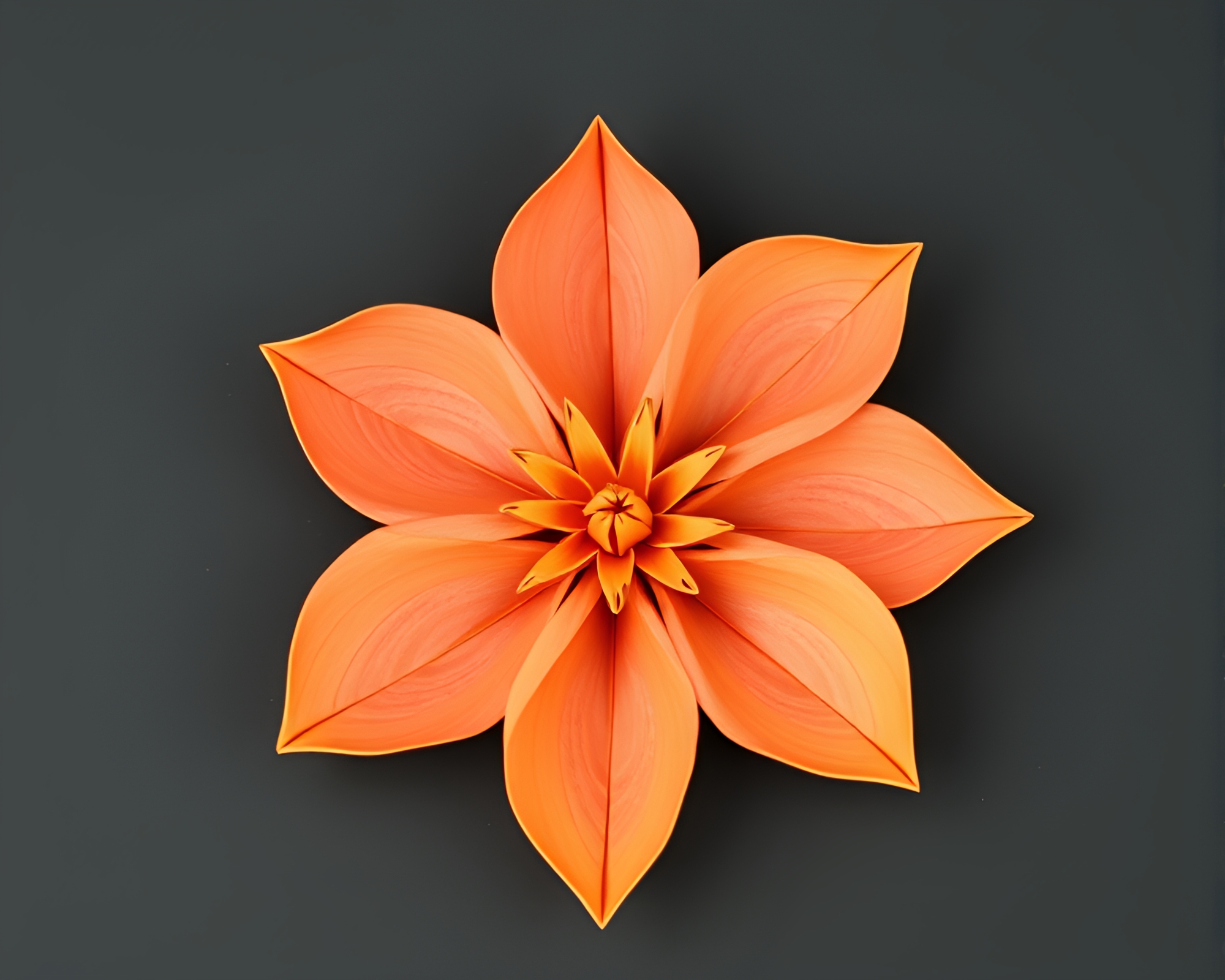 Hatching Origami Flower in Volcanic Ash Twilight – free AI stock image