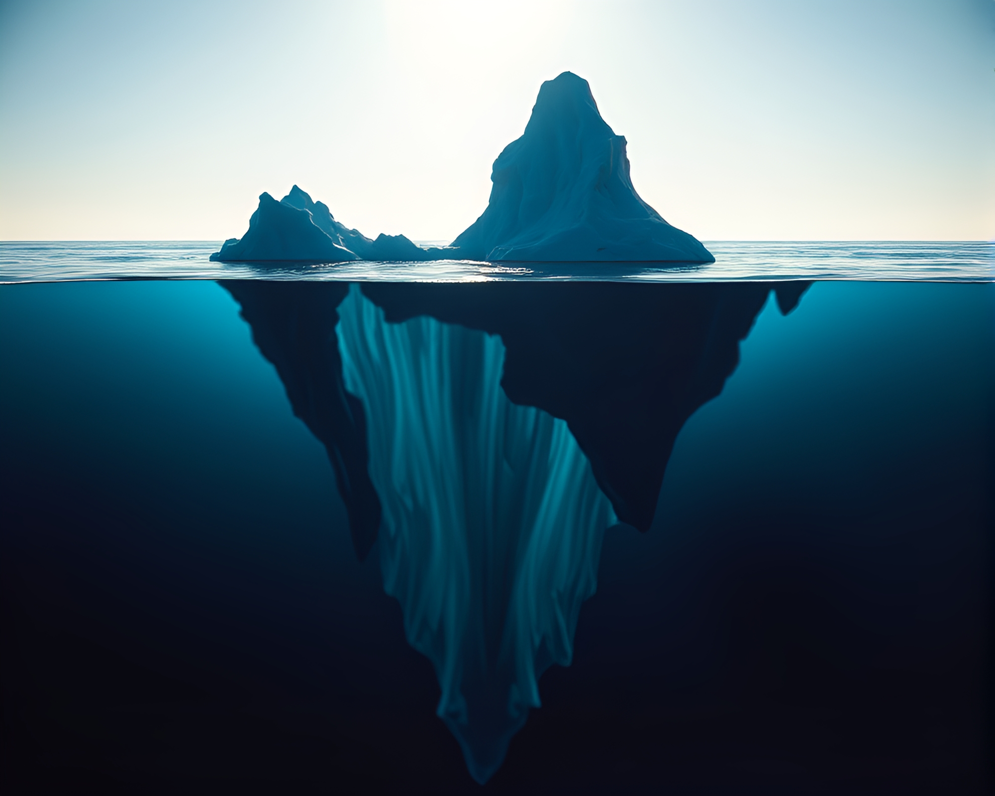 Arctic Iceberg Shadow Silhouette VHS Distortion CGI – free AI stock image