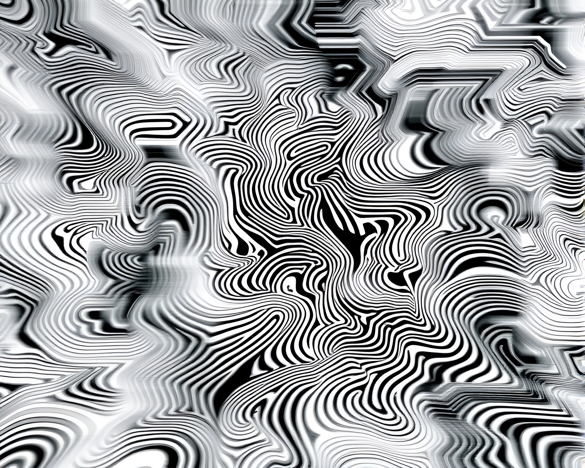 Abstract Tessellated Green Monochrome Motion Blur Art – free AI stock image