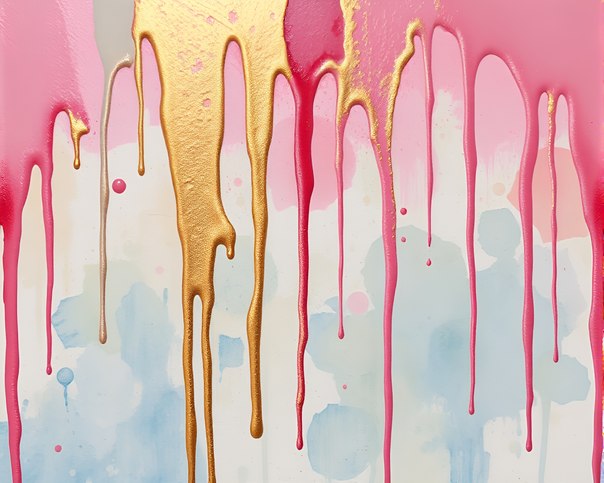 Graffiti Drips in Rose Gold Hot Spring Oasis – free AI stock image