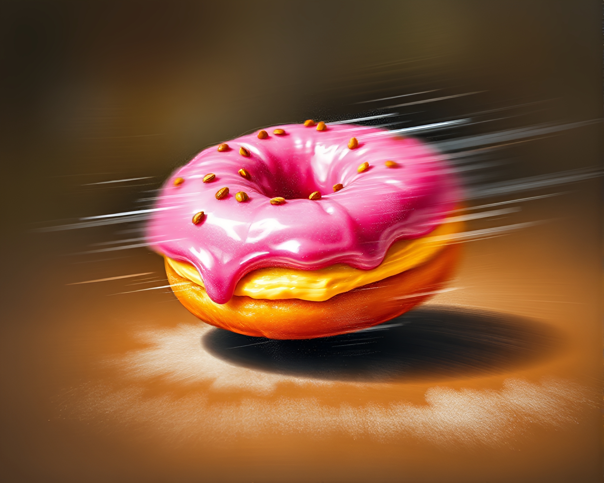 Pan Motion Jelly-filled Doughnut Chalk Drawing – free AI stock image
