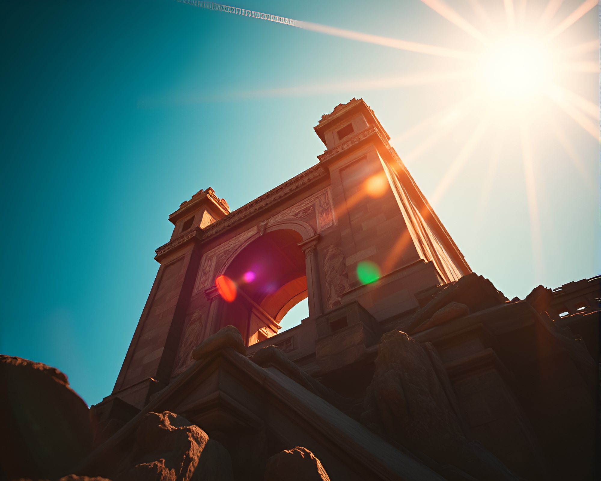 Cubist Hydra Emerges in Solar Flare Glow – free AI stock image