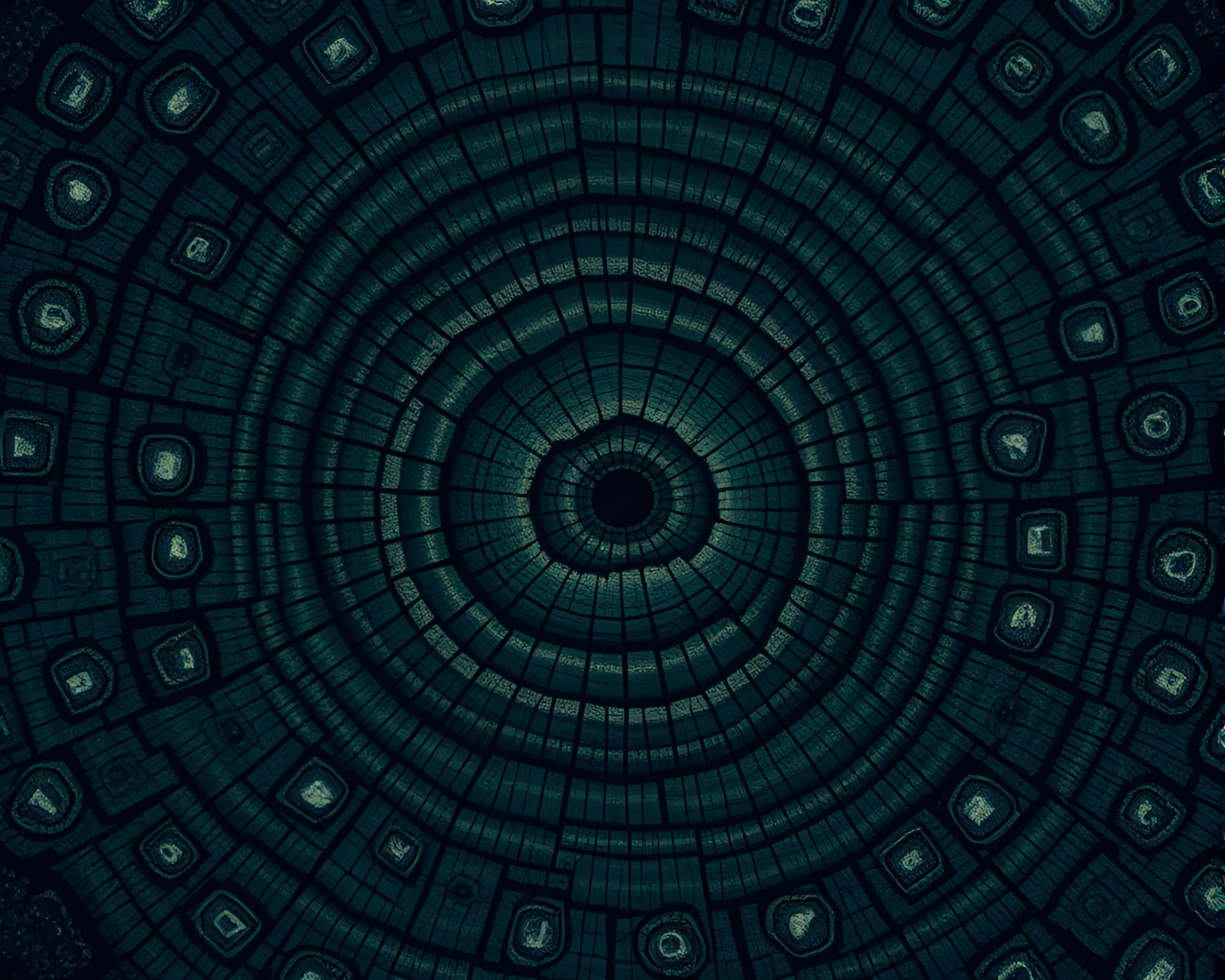 Botanical Octopus Tree Ring Illustration – free AI stock image