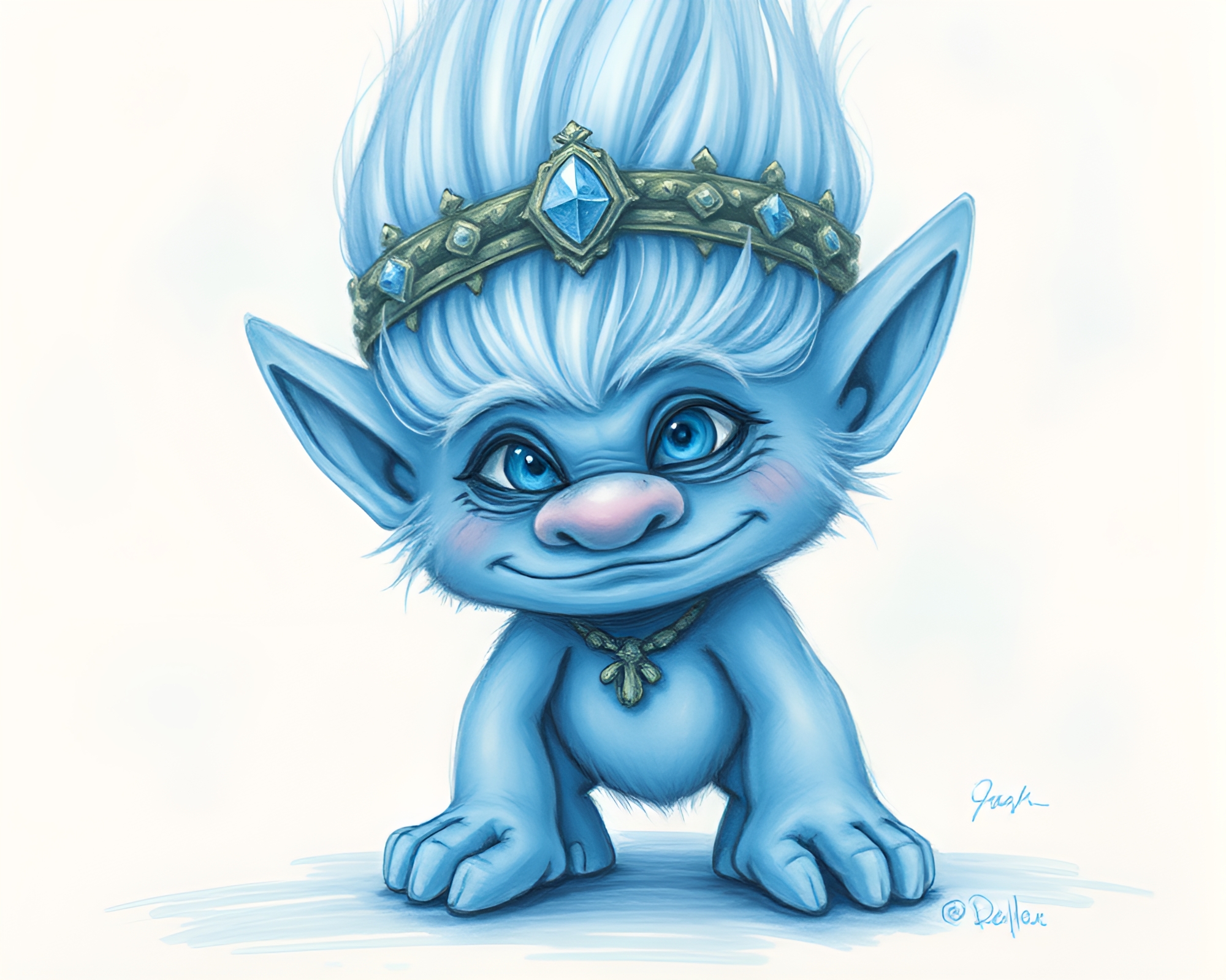 Enigmatic Troll in Pastel Hues – free AI stock image