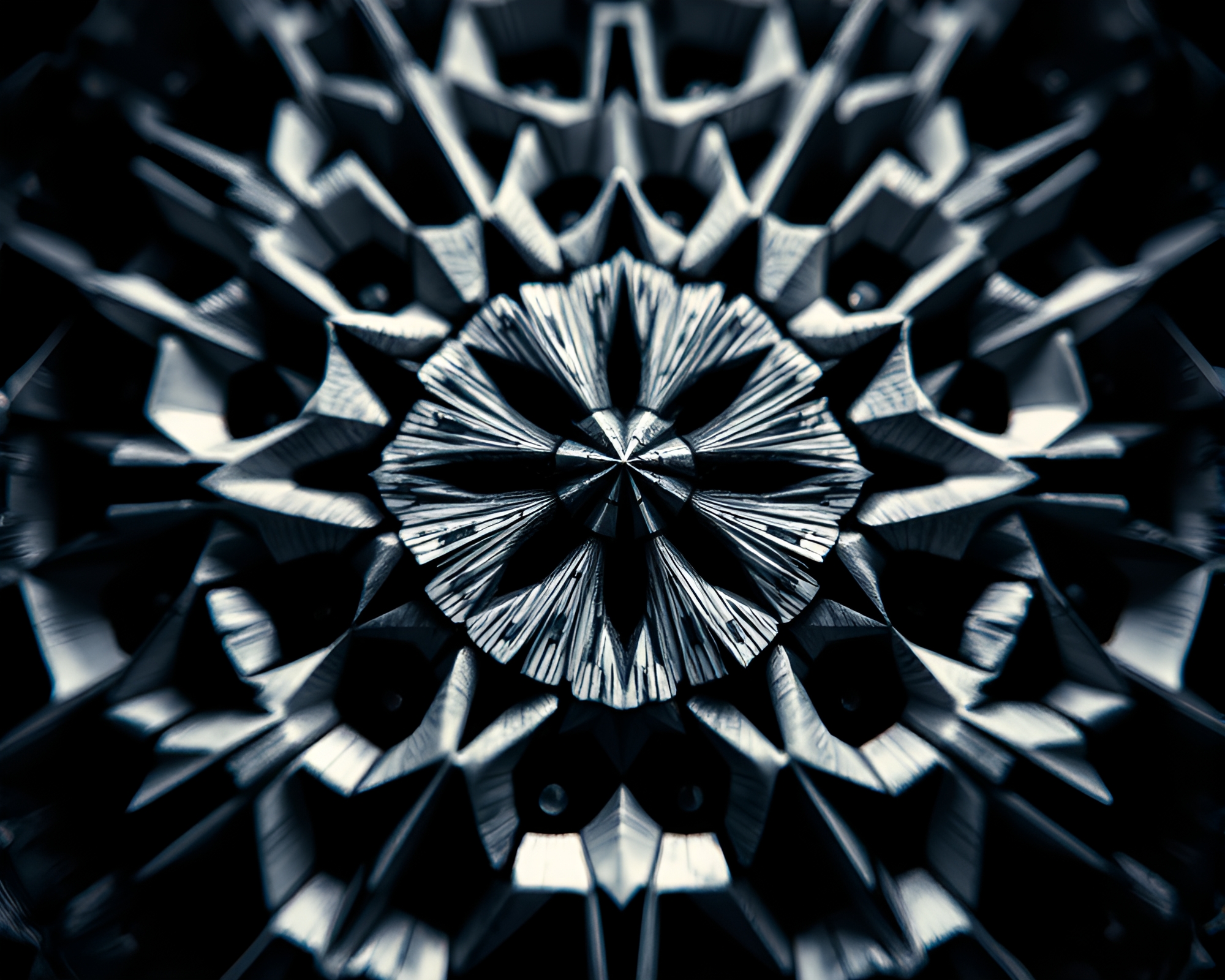 Escher-inspired Cybernetic Tessellation with Selective Focus – free AI stock image