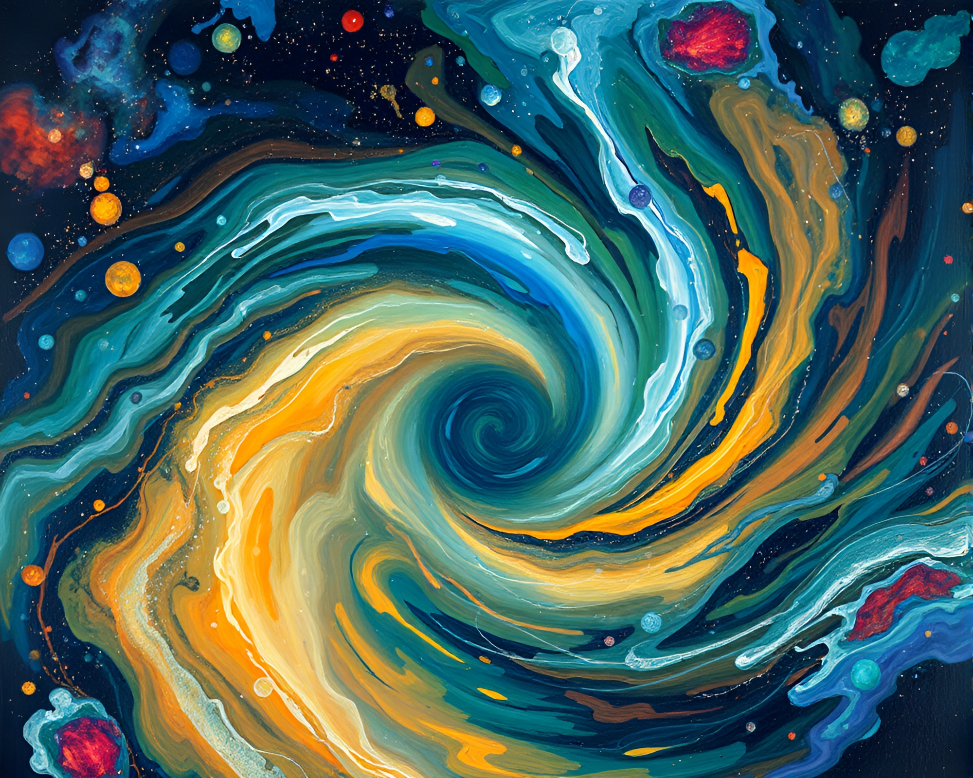 Cosmic Multiverse Portal with Water Whirlpool – free AI stock image