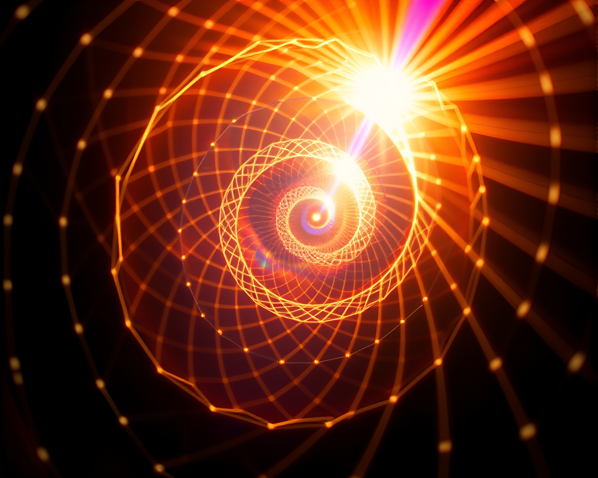 Fibonacci Spiral Plasma Rifle Geometric Abstraction Art – free AI stock image