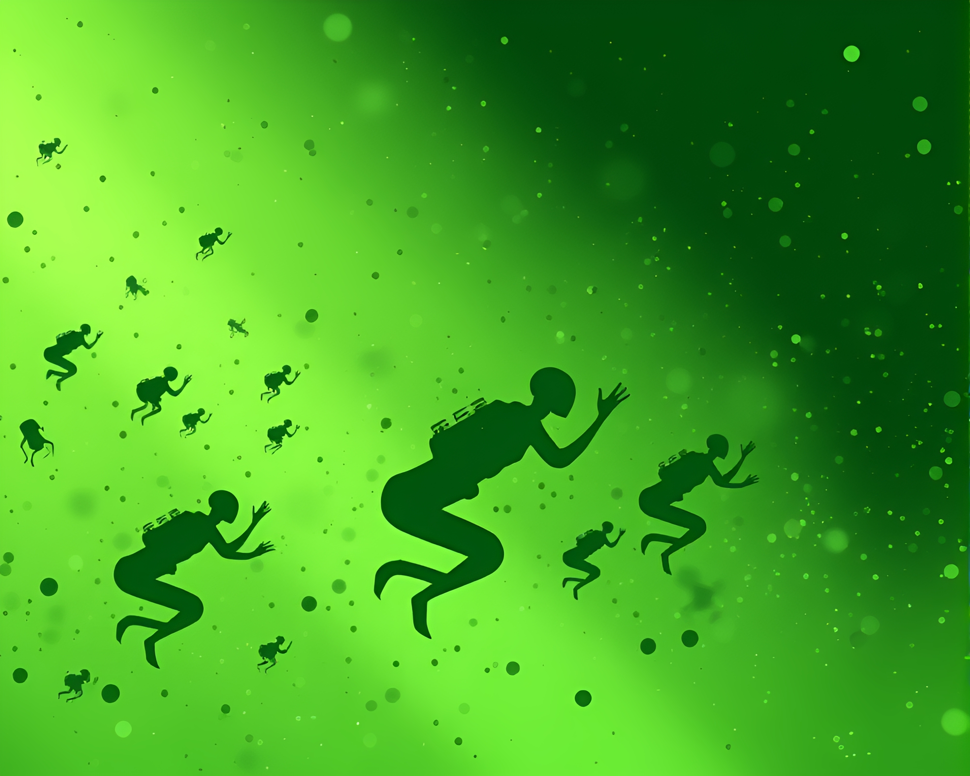 Nanobot Swarm in Enchanted Forest Silhouette Origami Style – free AI stock image