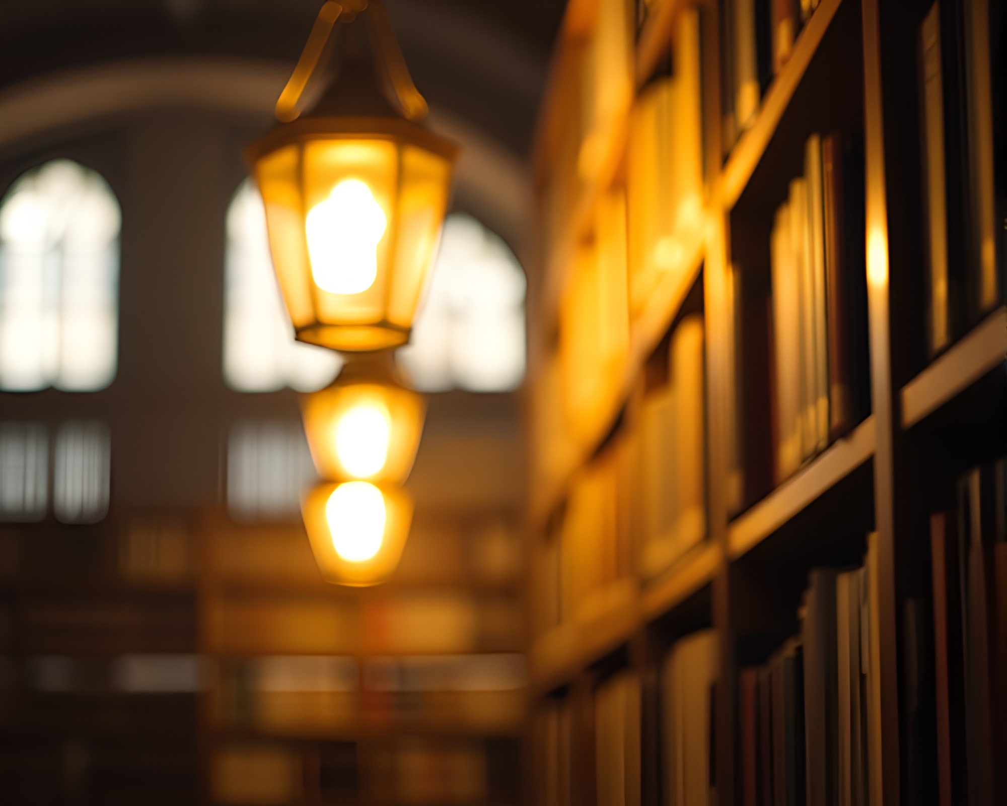 Enchanted Djinn in Library Bokeh – free AI stock image