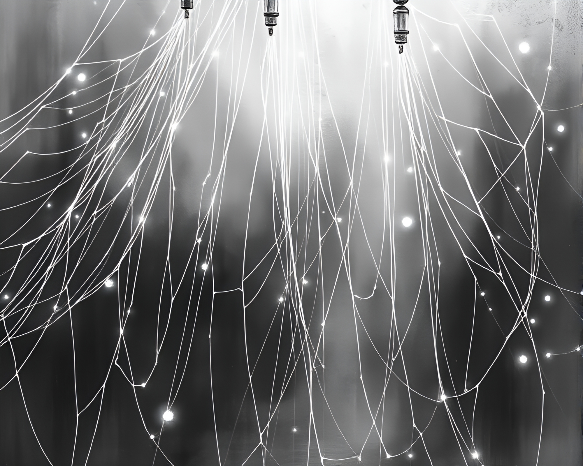 Grisaille Lamp Amid Acid Wash Cobwebs – free AI stock image