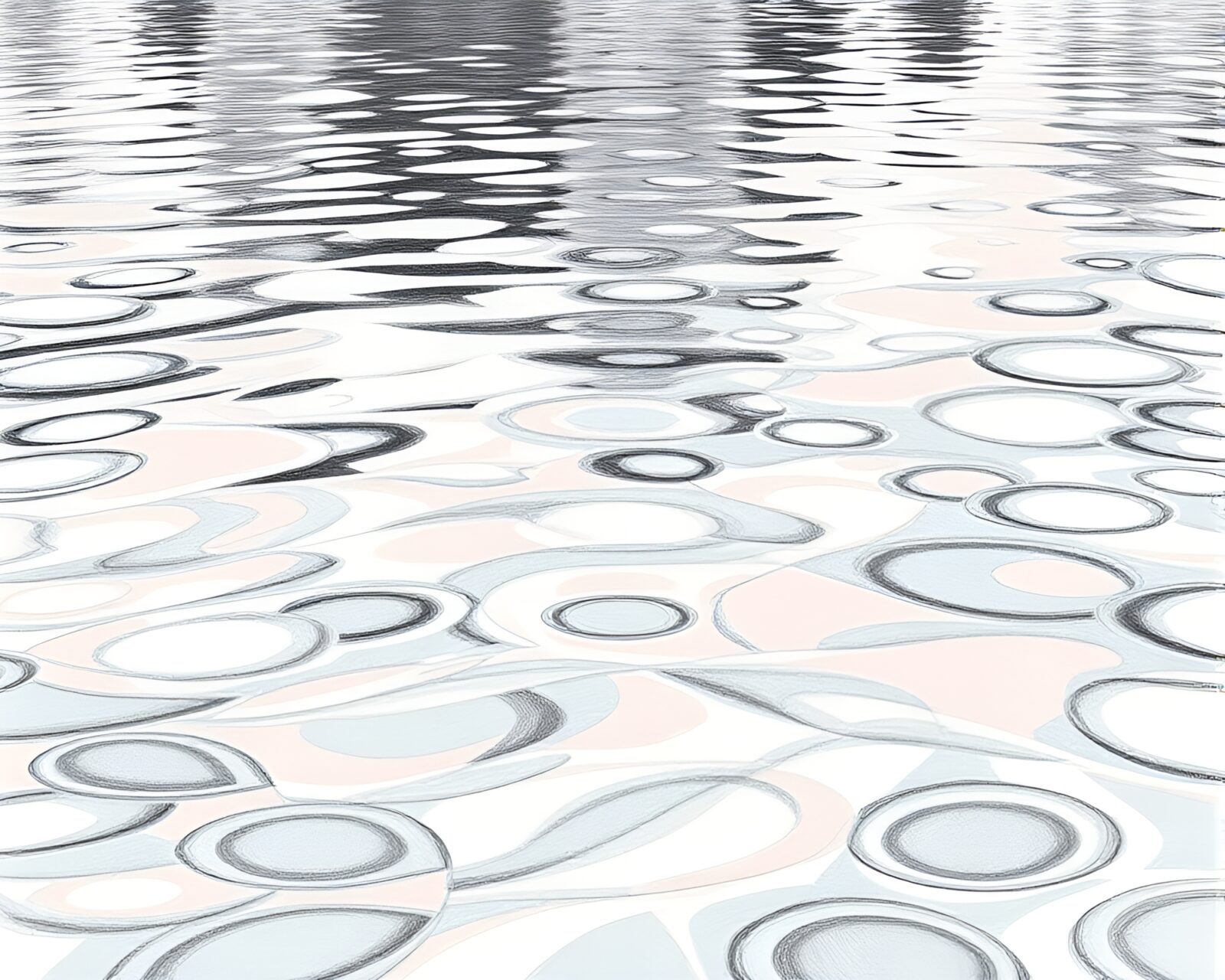 Abstract pencil sketch of water reflecting soft pastel hues