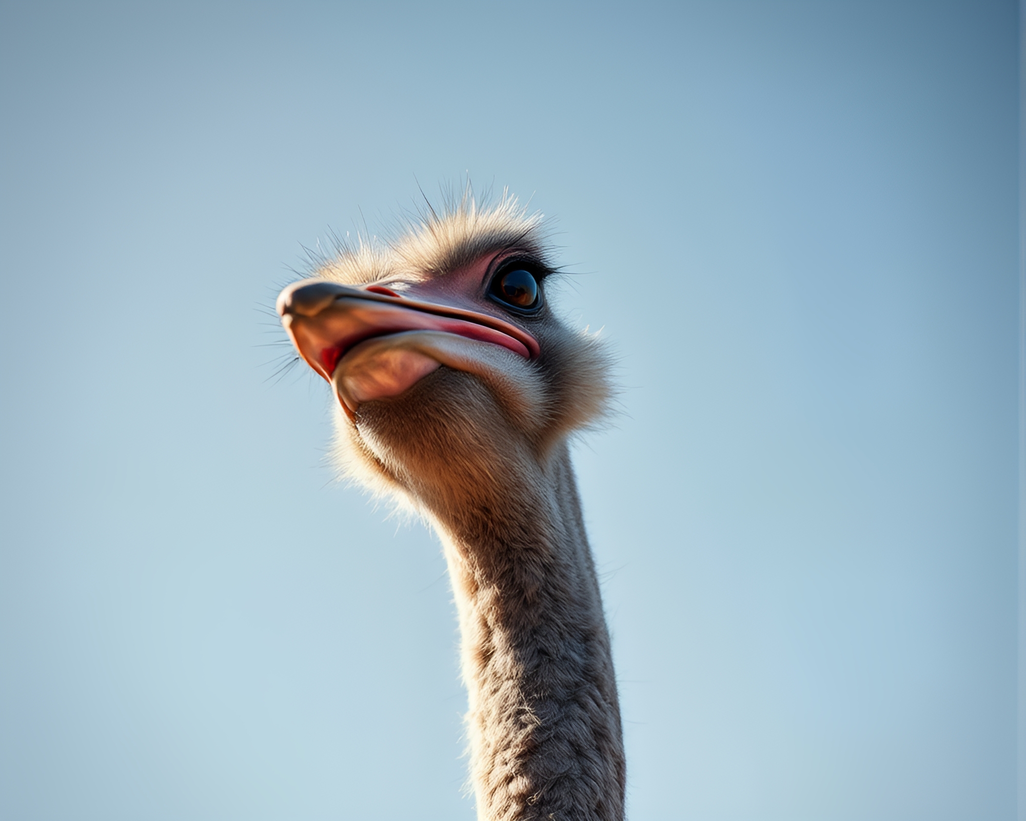 Majestic Ostrich in Fluid Simulation Light Show – free AI stock image