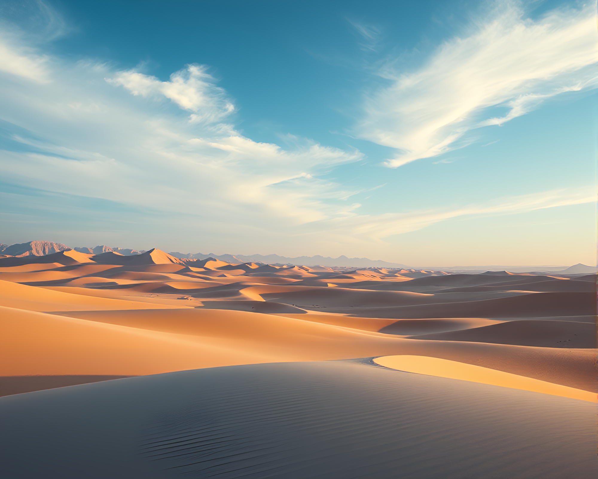 Dramatic Desert Mirage in Arctic Blue Lithograph – free AI stock image
