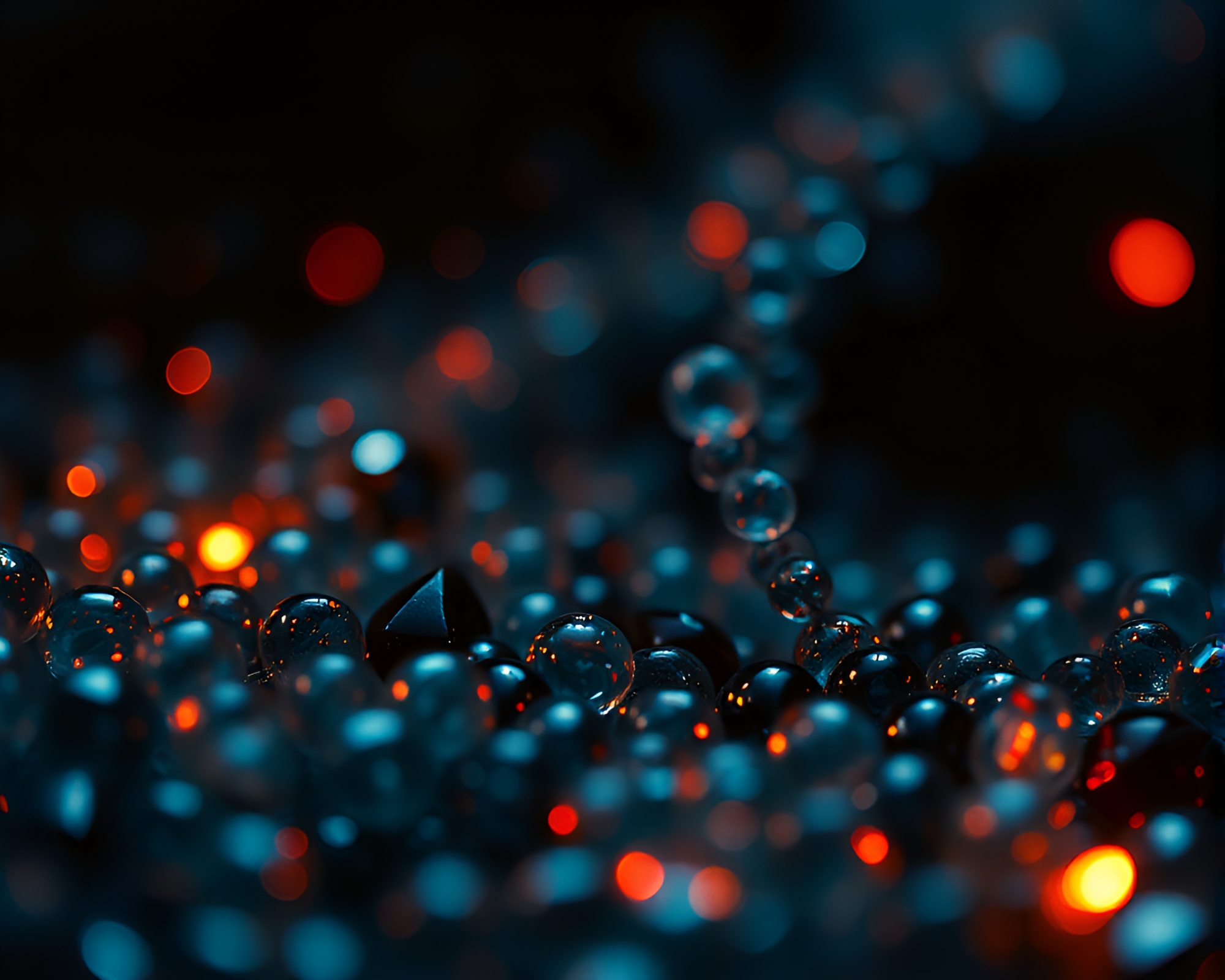 Vampire Gazing Through Wet Glass Beads Twilight Scene – free AI stock image