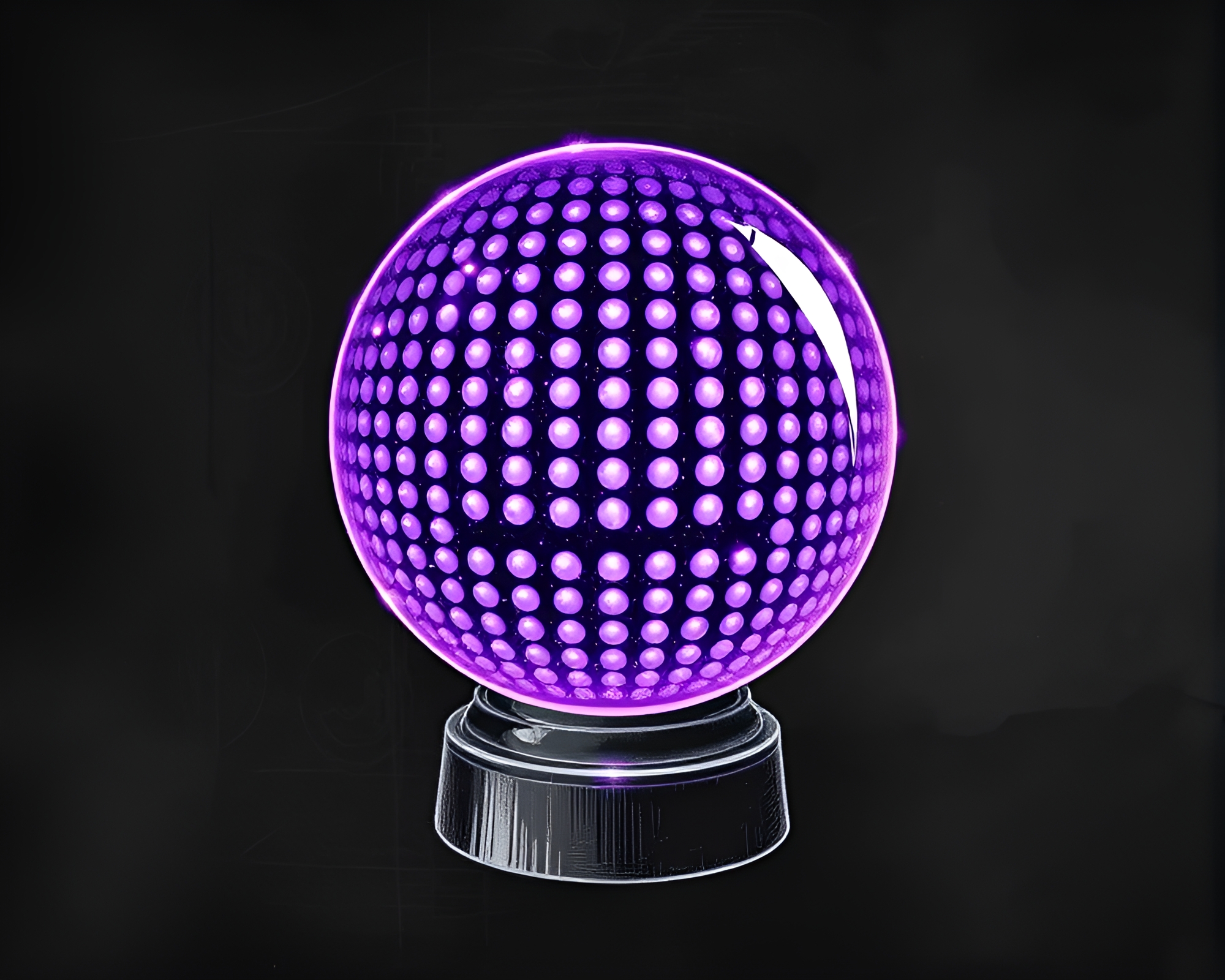LED Pixel Grid Glass Orb Chalkboard Drawing Composition – free AI stock image