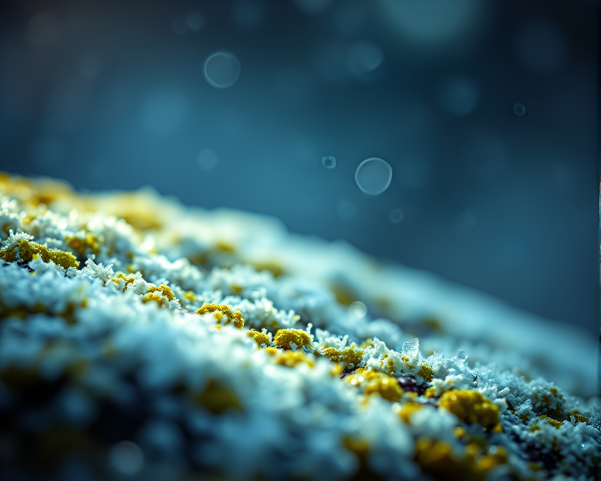 Nanobot Swarm Lichen Texture Subsurface Snow Light – free AI stock image