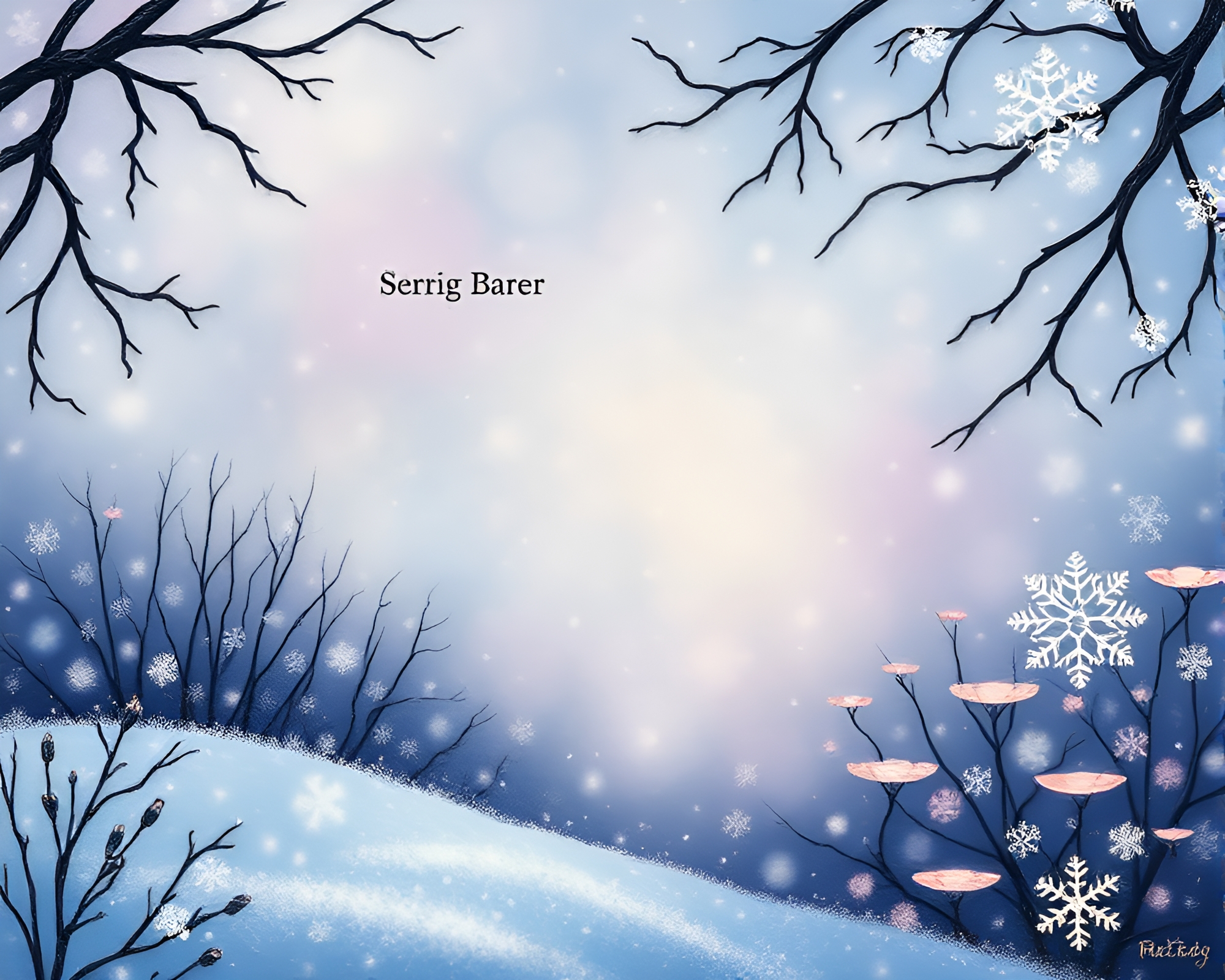 Snowflake Zen Garden with Metallic Sheen – free AI stock image
