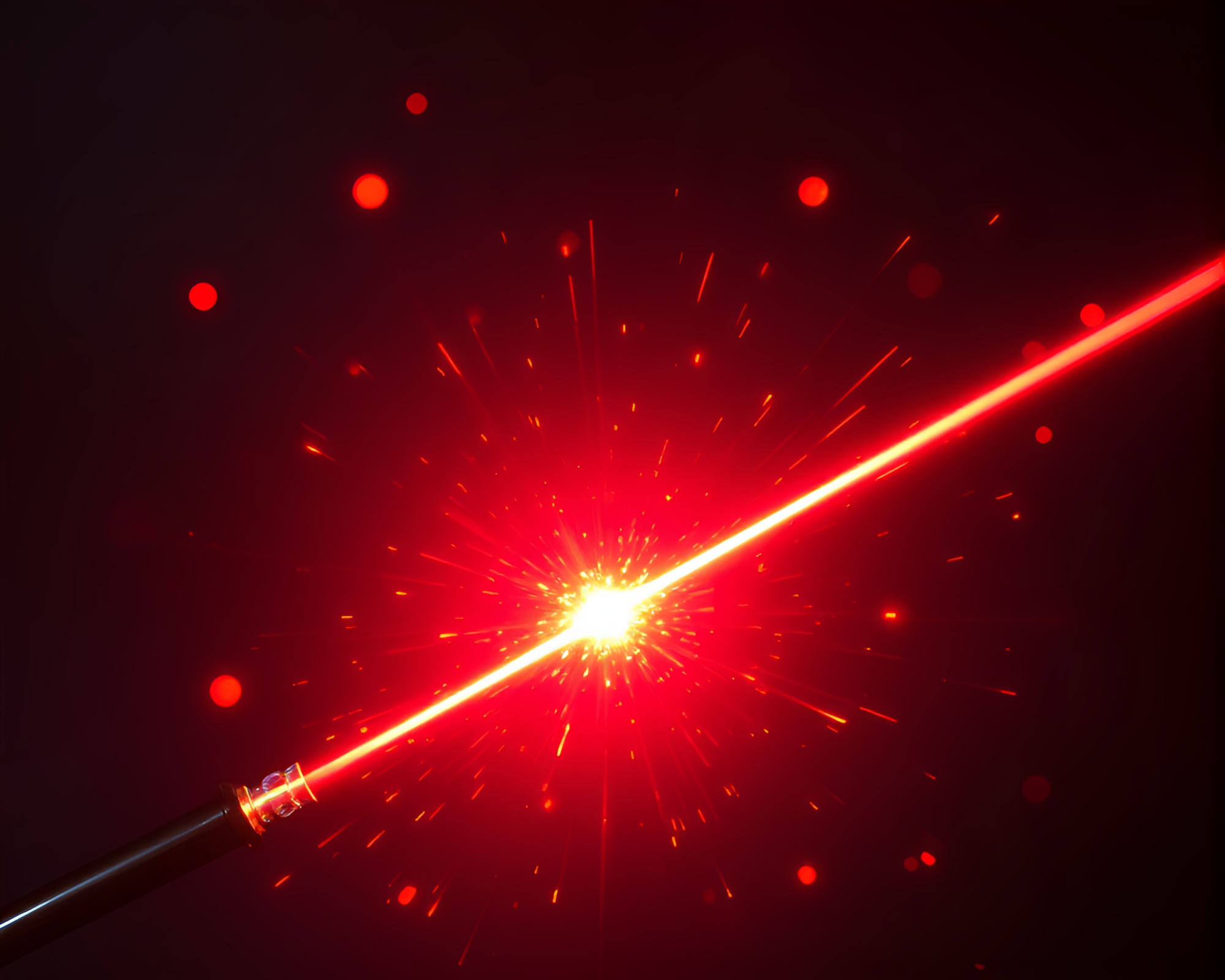 Glowing Laser Sword Embers in Spotlight – free AI stock image