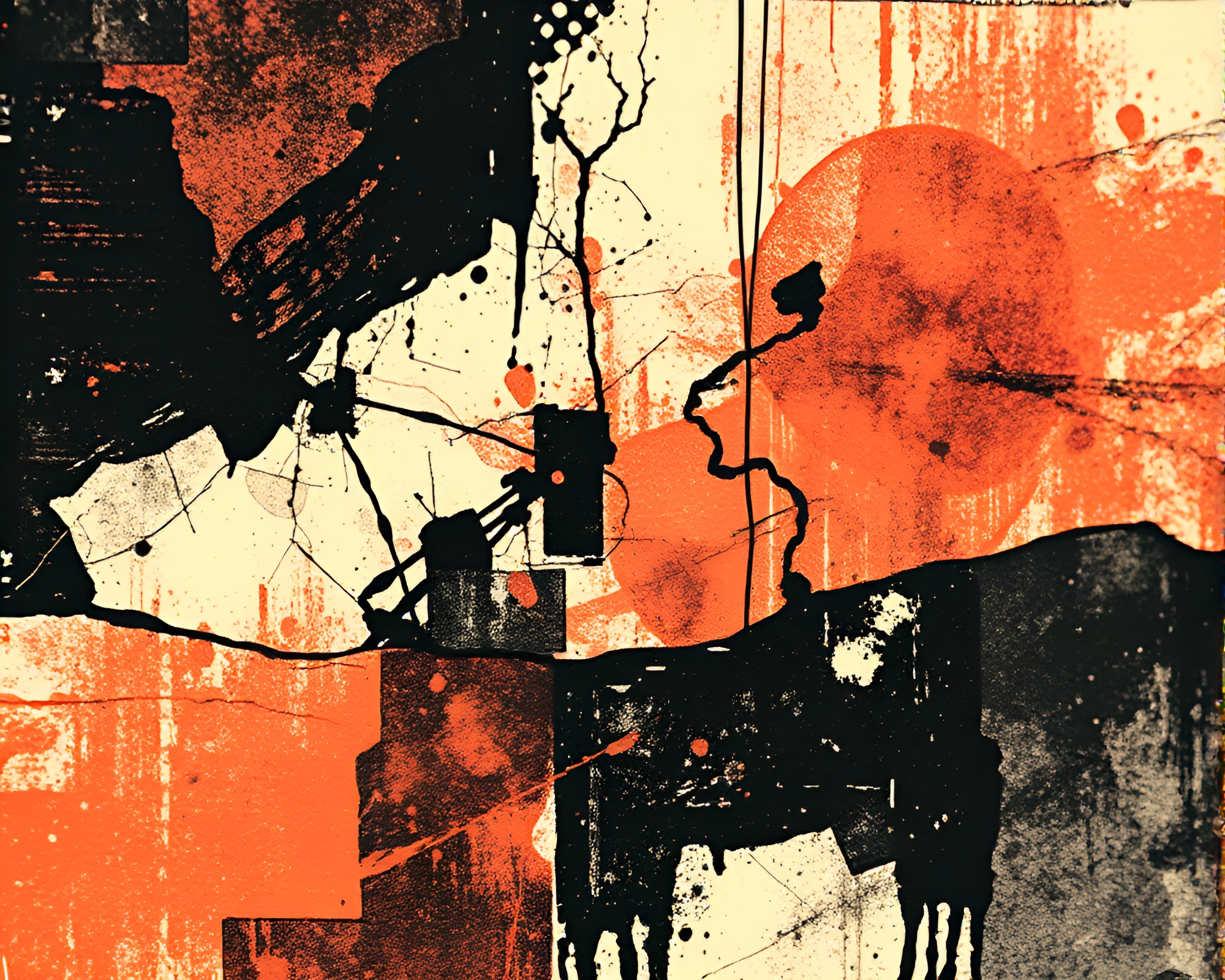 Abstract Expressionism: Cross-Processed Ambient Occlusion – free AI stock image