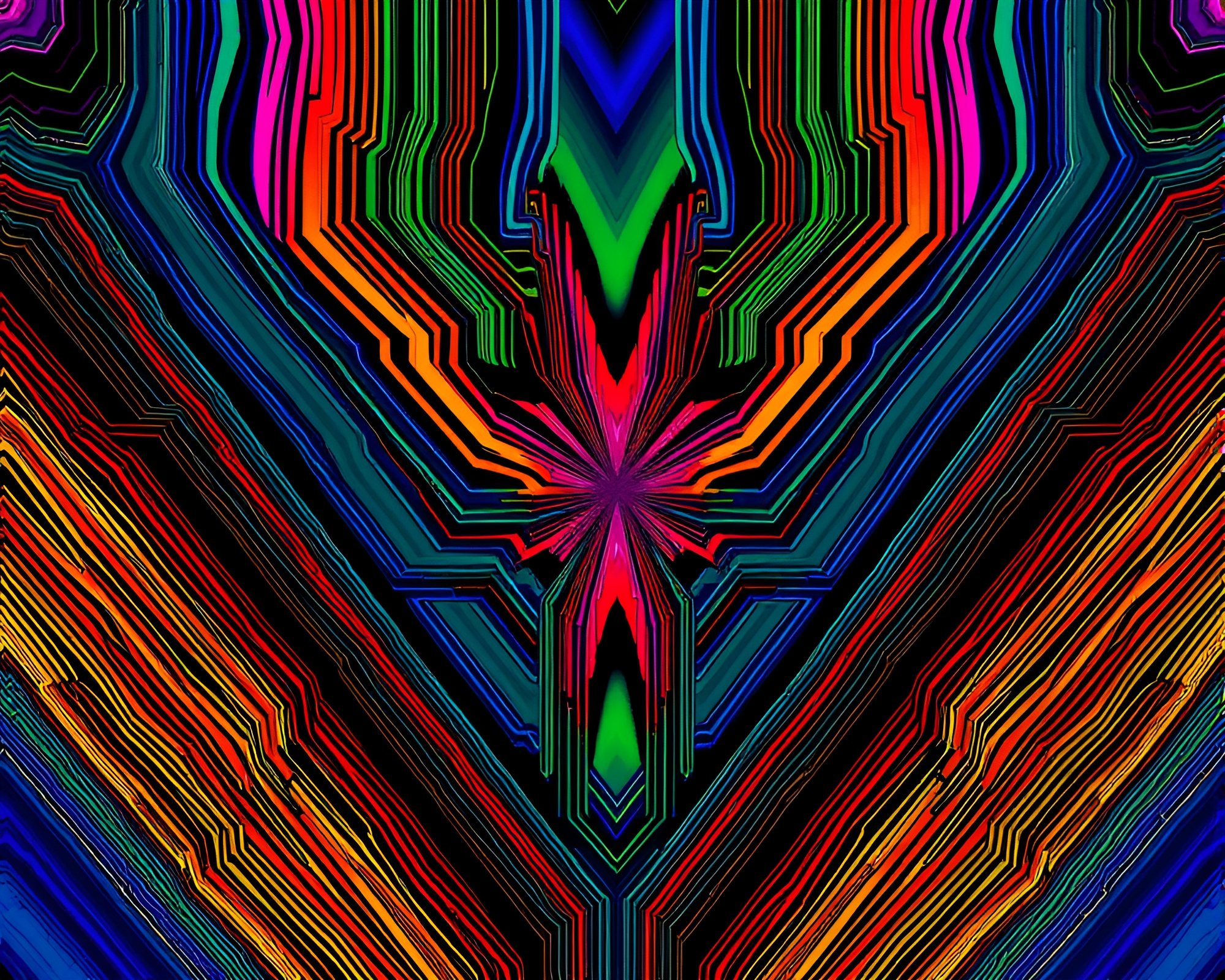 Futuristic Circuit Board Pattern in Starburst Tilted Angle – free AI stock image