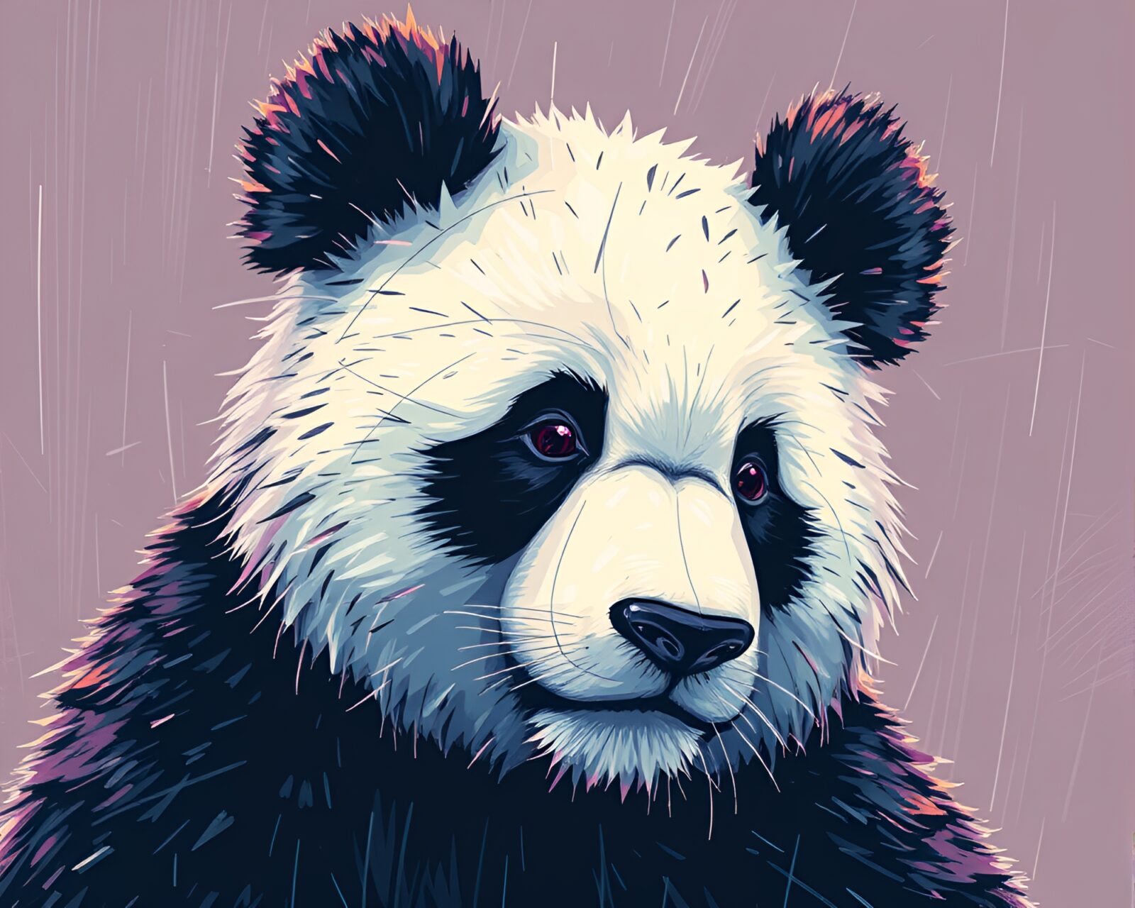 Crystal clear lighting on panda in cel-shaded art style