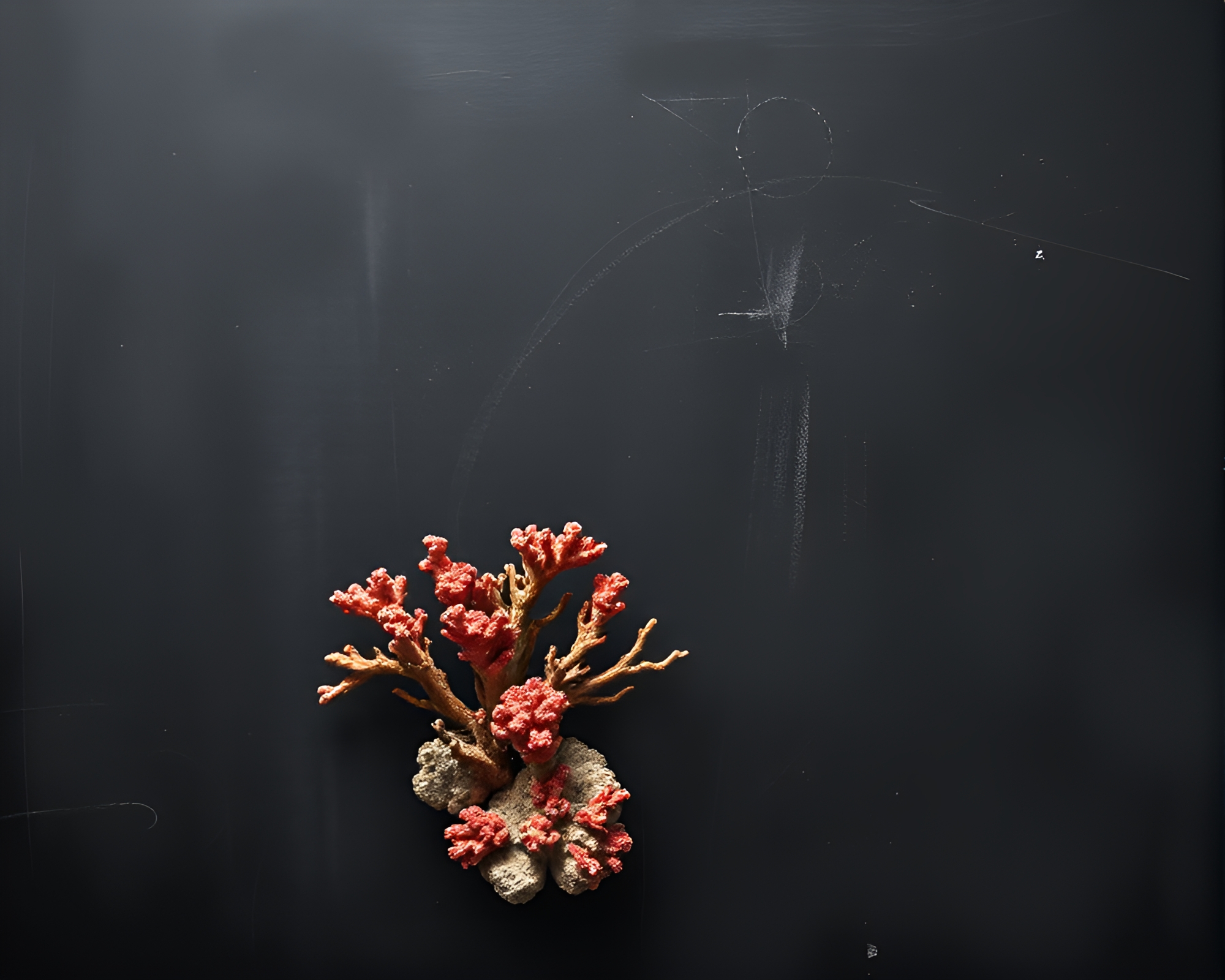 Coral Atoll Chalkboard: Graphic Novel Scene – free AI stock image