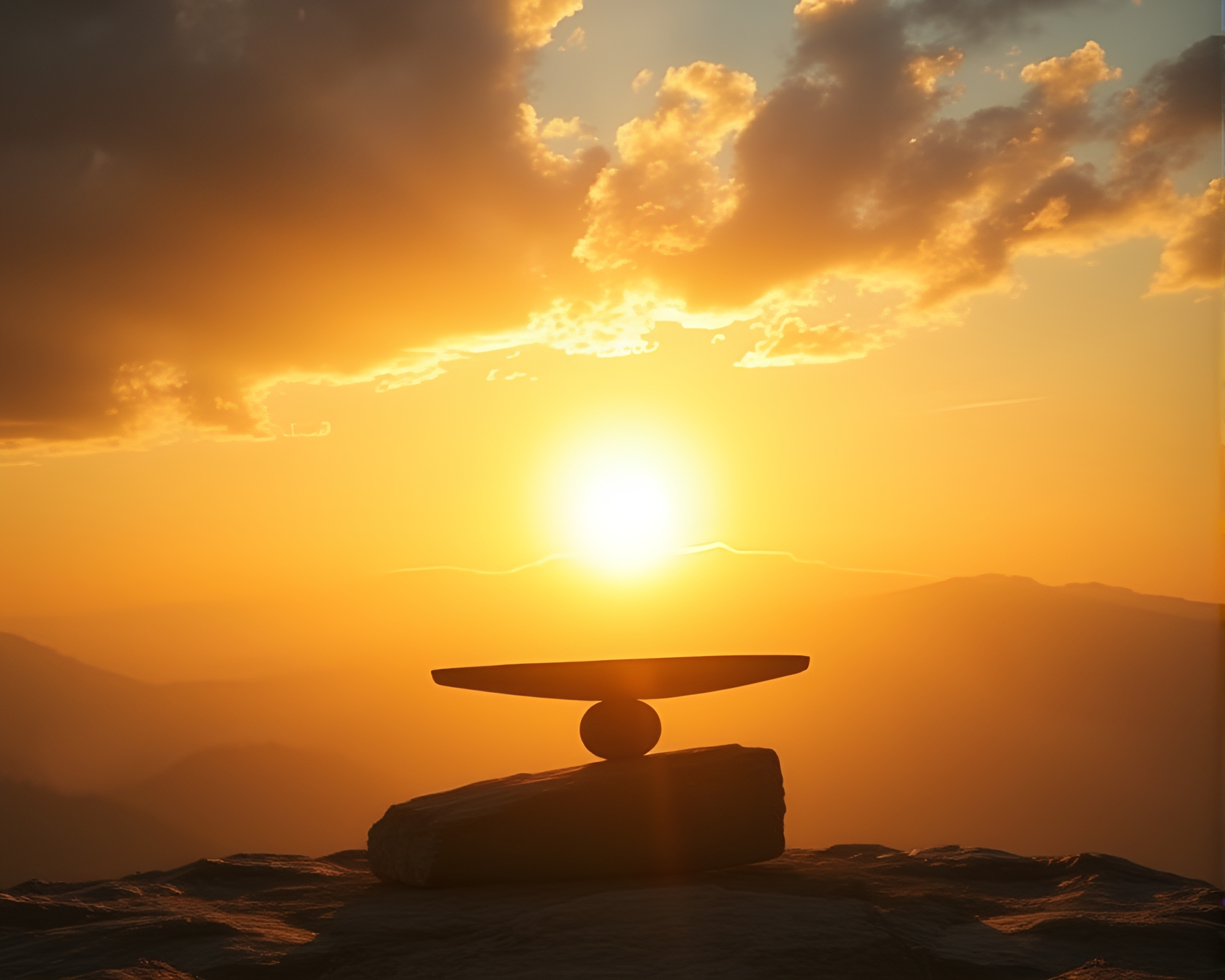 Dimensional Rift at Golden Hour with Asymmetrical Balance – free AI stock image
