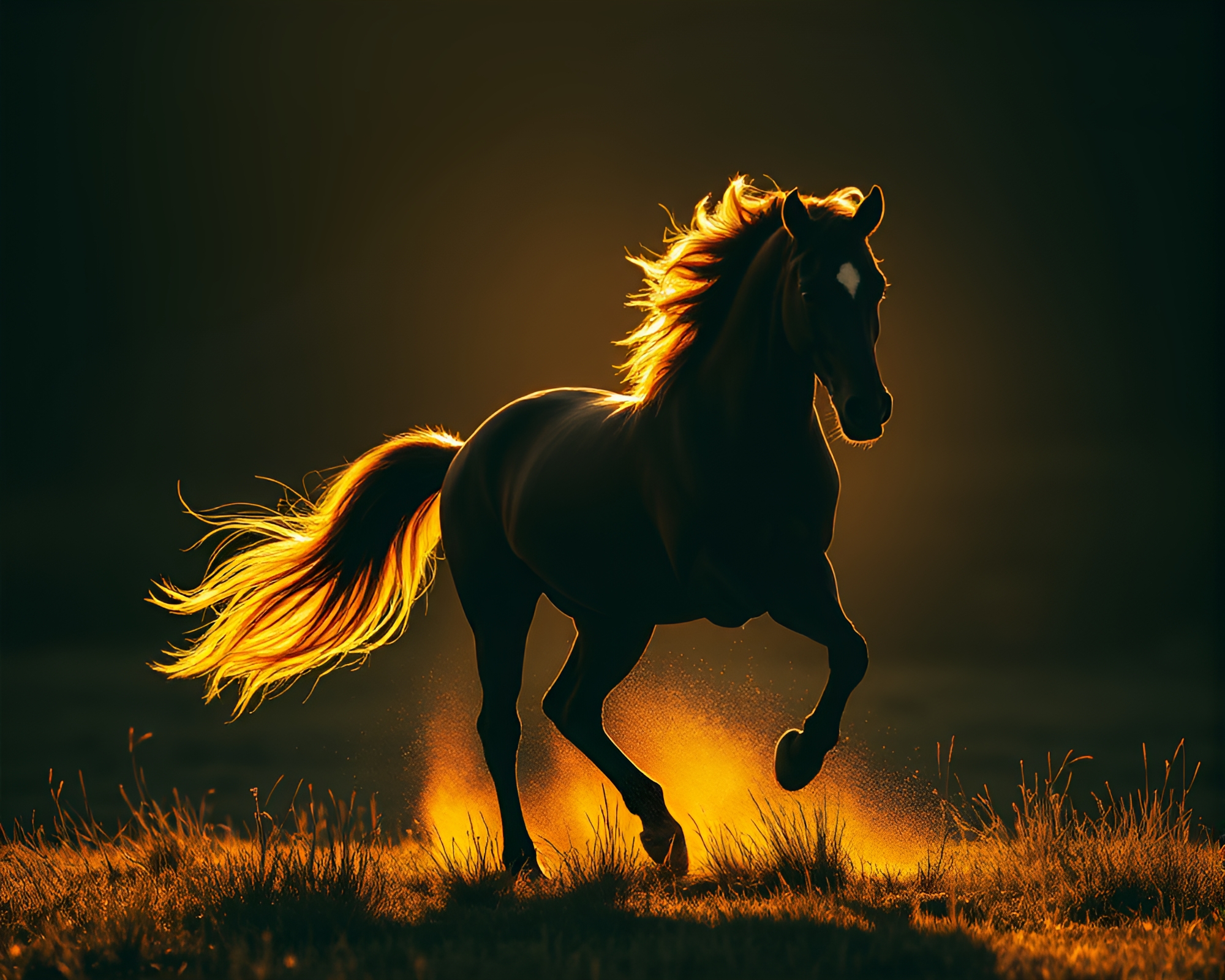 Majestic Wild Stallion in Halftone Vector Art – free AI stock image