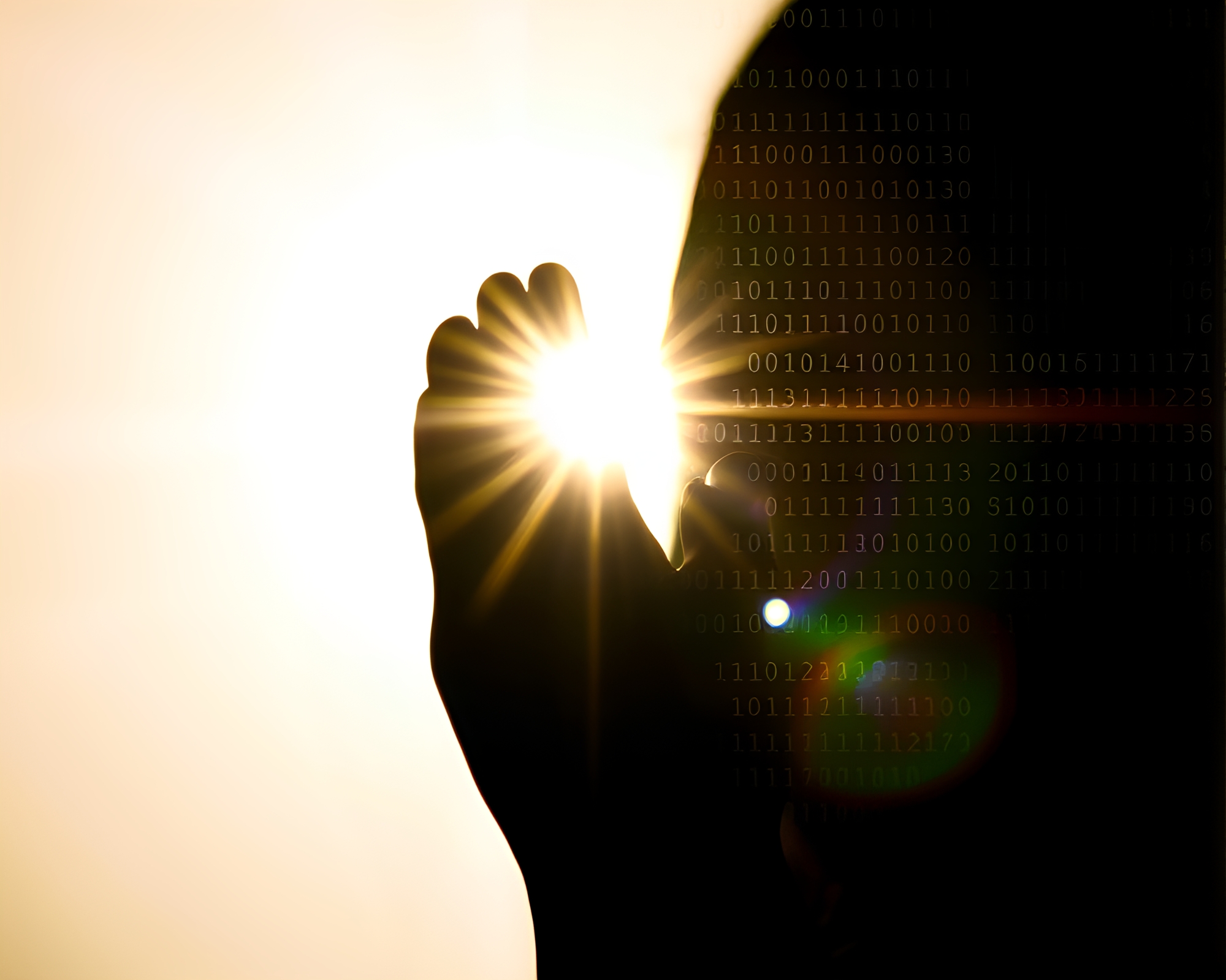 Rainbow Refraction in Binary Eclipse: Photocollage Art – free AI stock image
