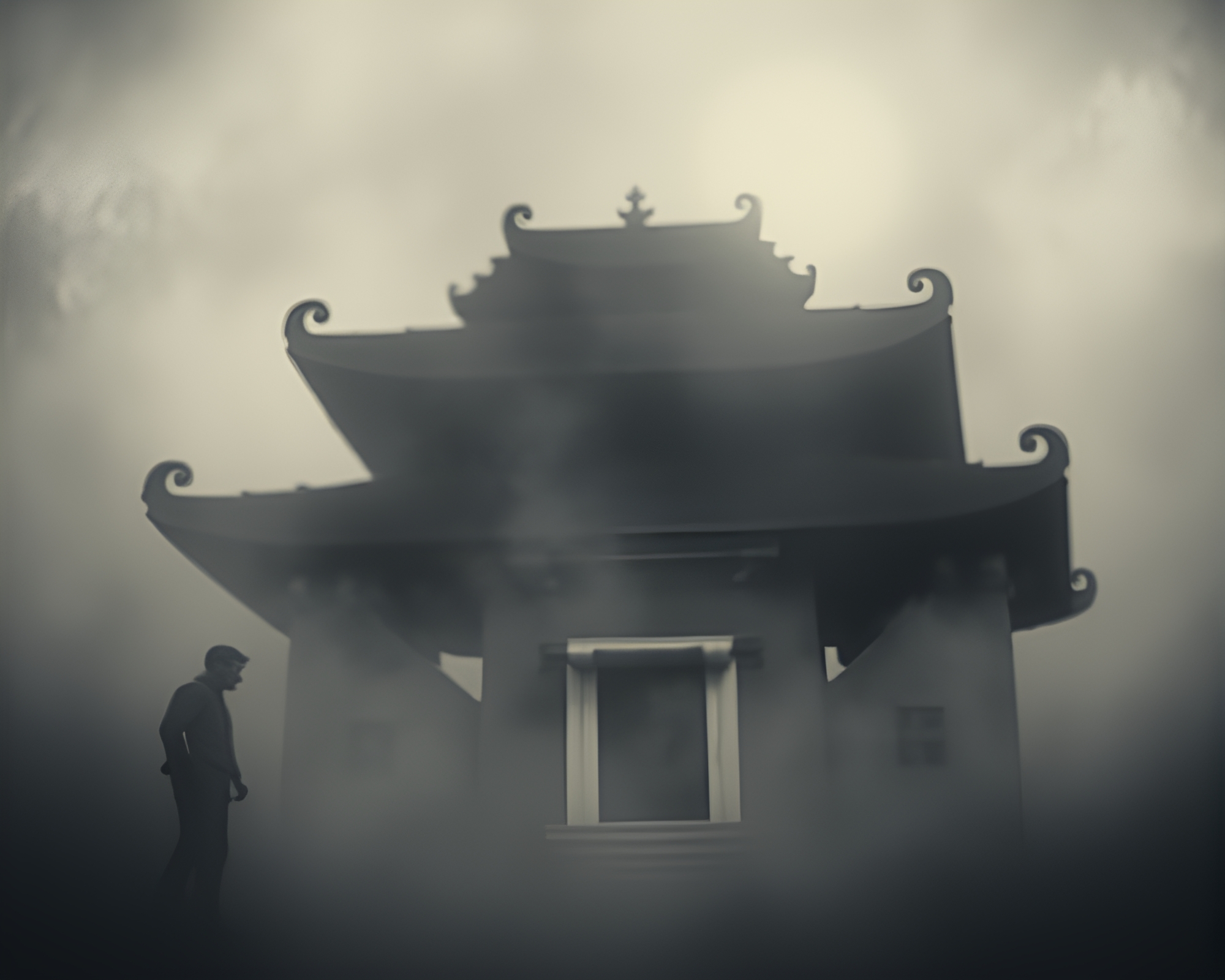 Ancient Scroll Unveiled in Mysterious Smoky Duotone – free AI stock image