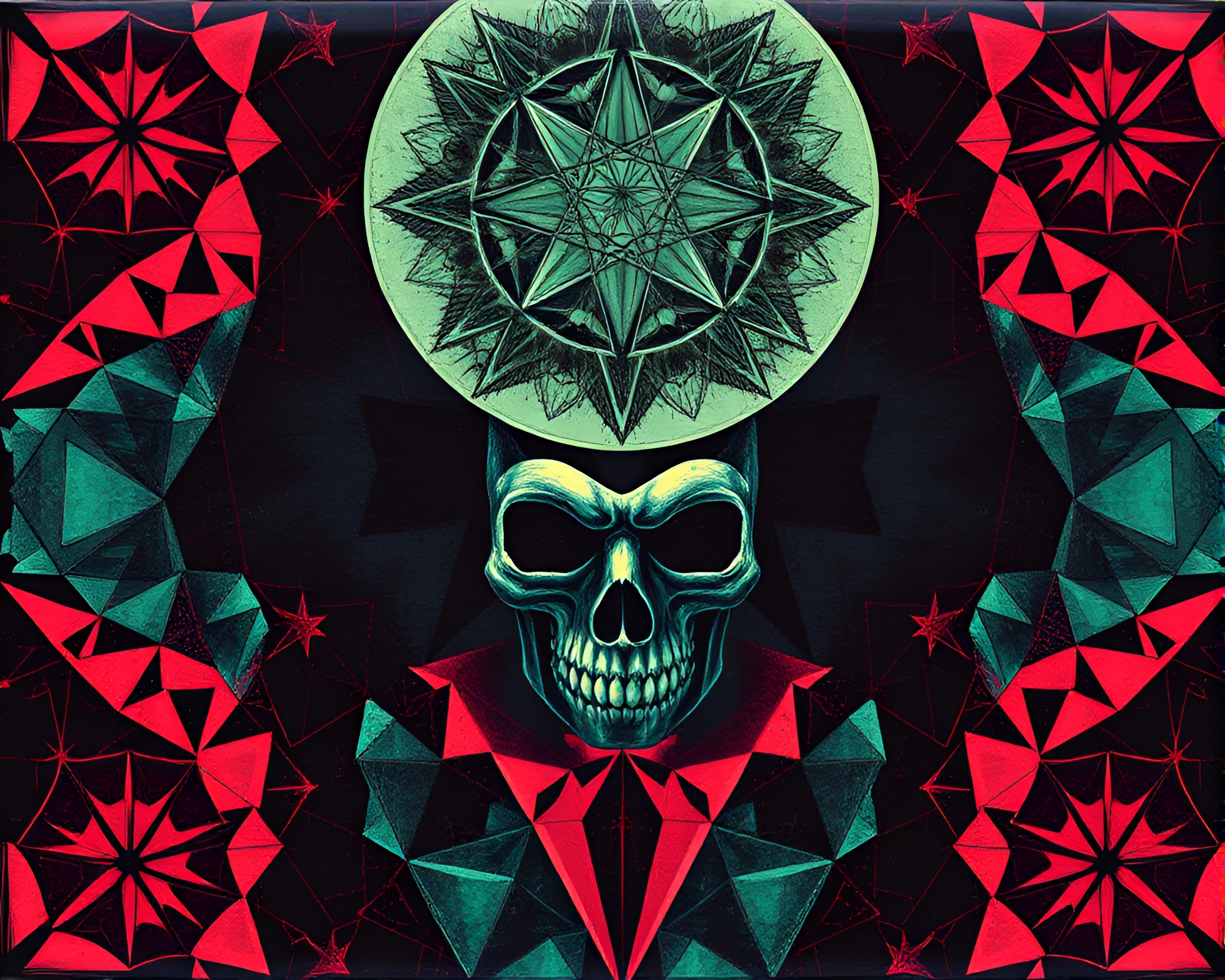 Geometric Vampire in Vintage Neural Atmosphere – free AI stock image