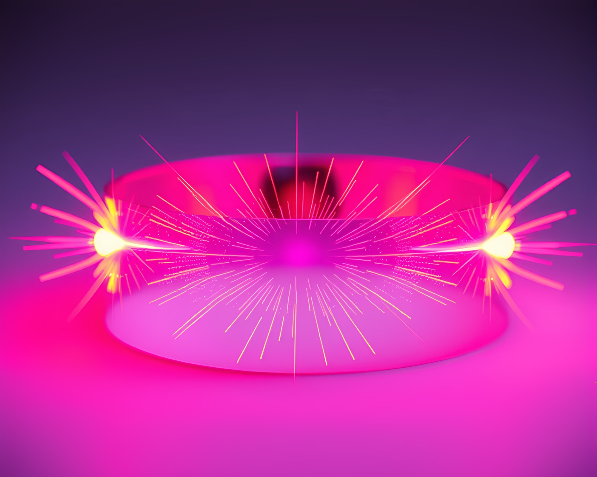 Neon wireframe bracelet shining with lens flare bursts – free AI stock image